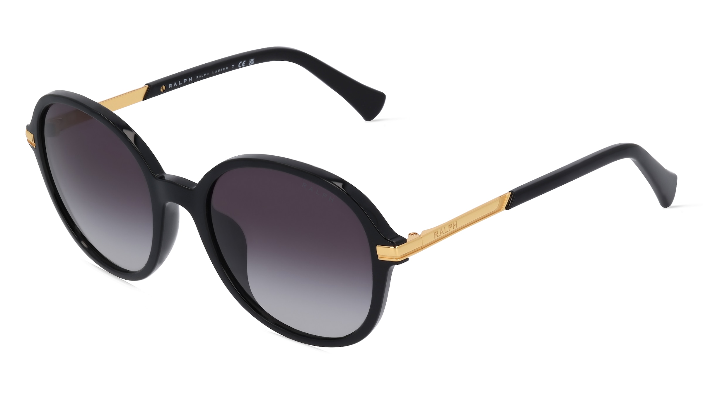Ralph RA5297U Damen-Sonnenbrille Vollrand Rund Acetat-Gestell, Schwarz