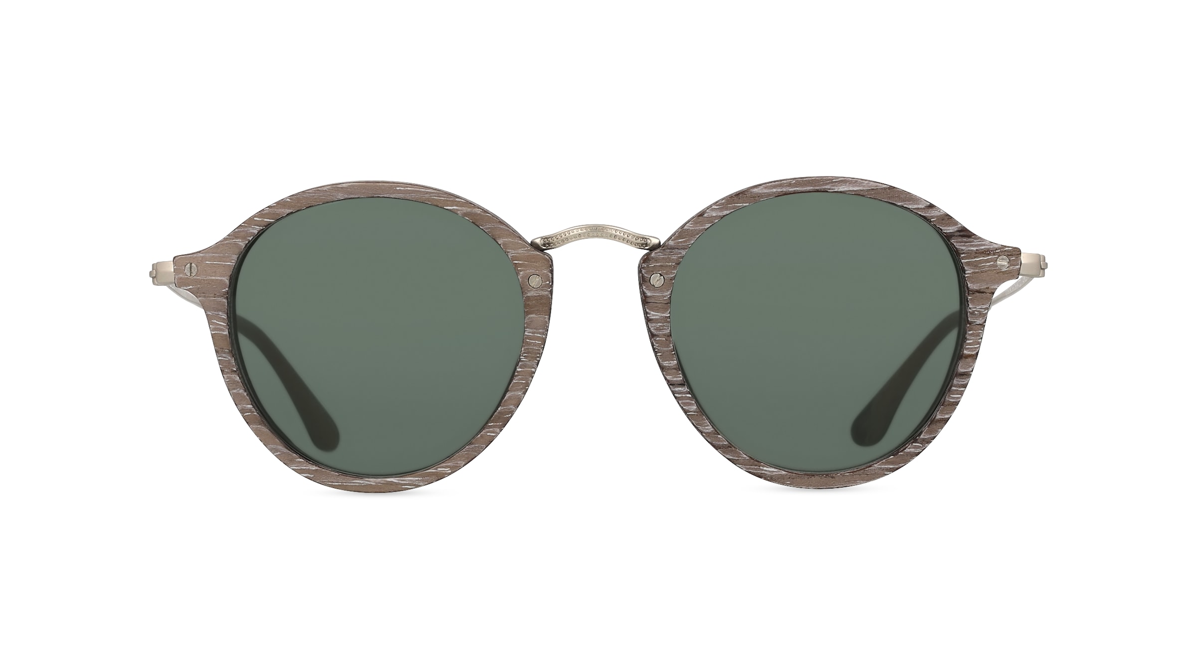 Woodfellas 10760 NYMPHENBURG Unisex-Sonnenbrille Vollrand Rund Holz-Gestell, braun