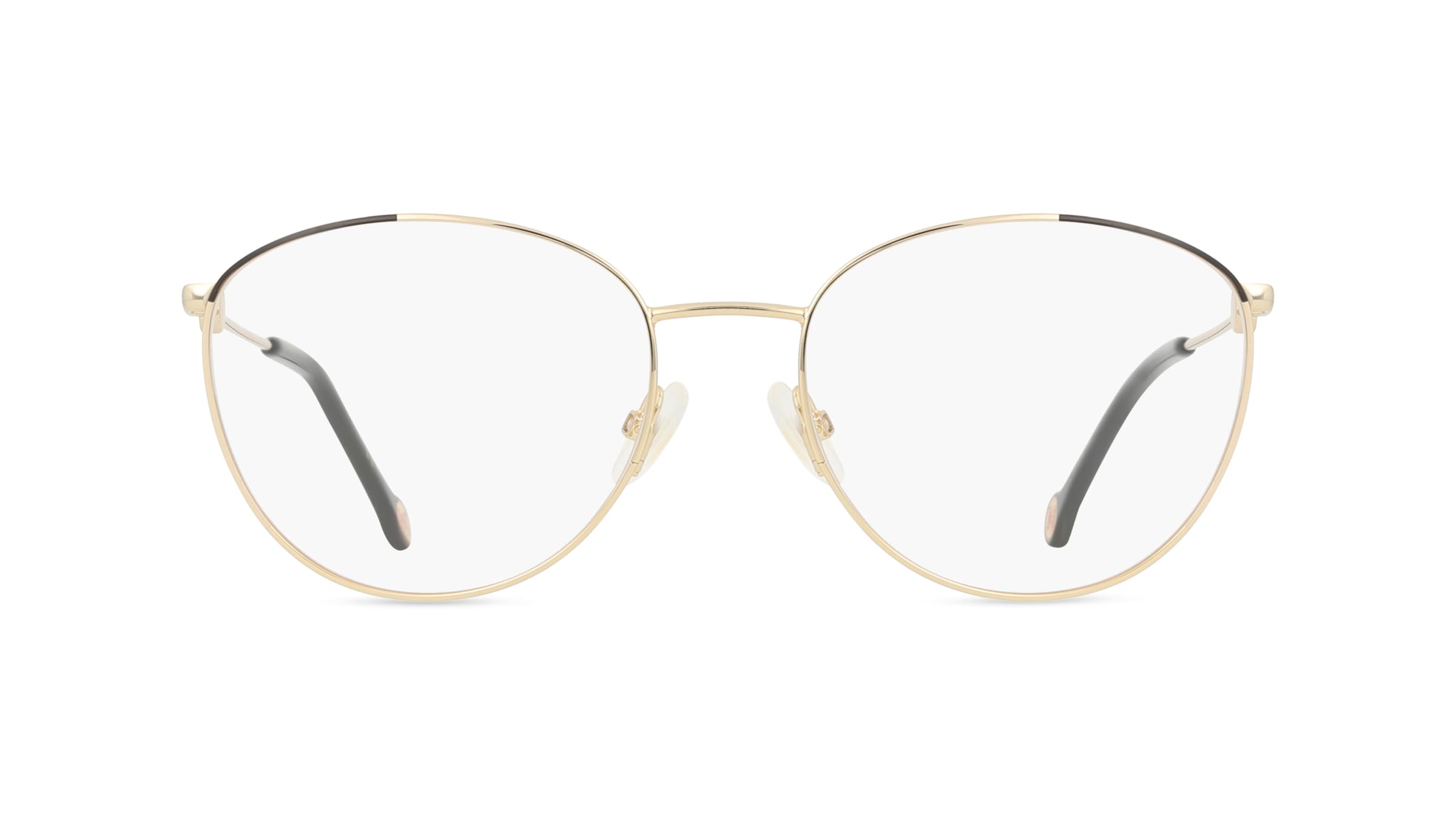 Carolina Herrera CH0058 Damen-Brille inkl. Gläser Vollrand Rund Metall-Gestell 56mm/18mm/145mm, Gold