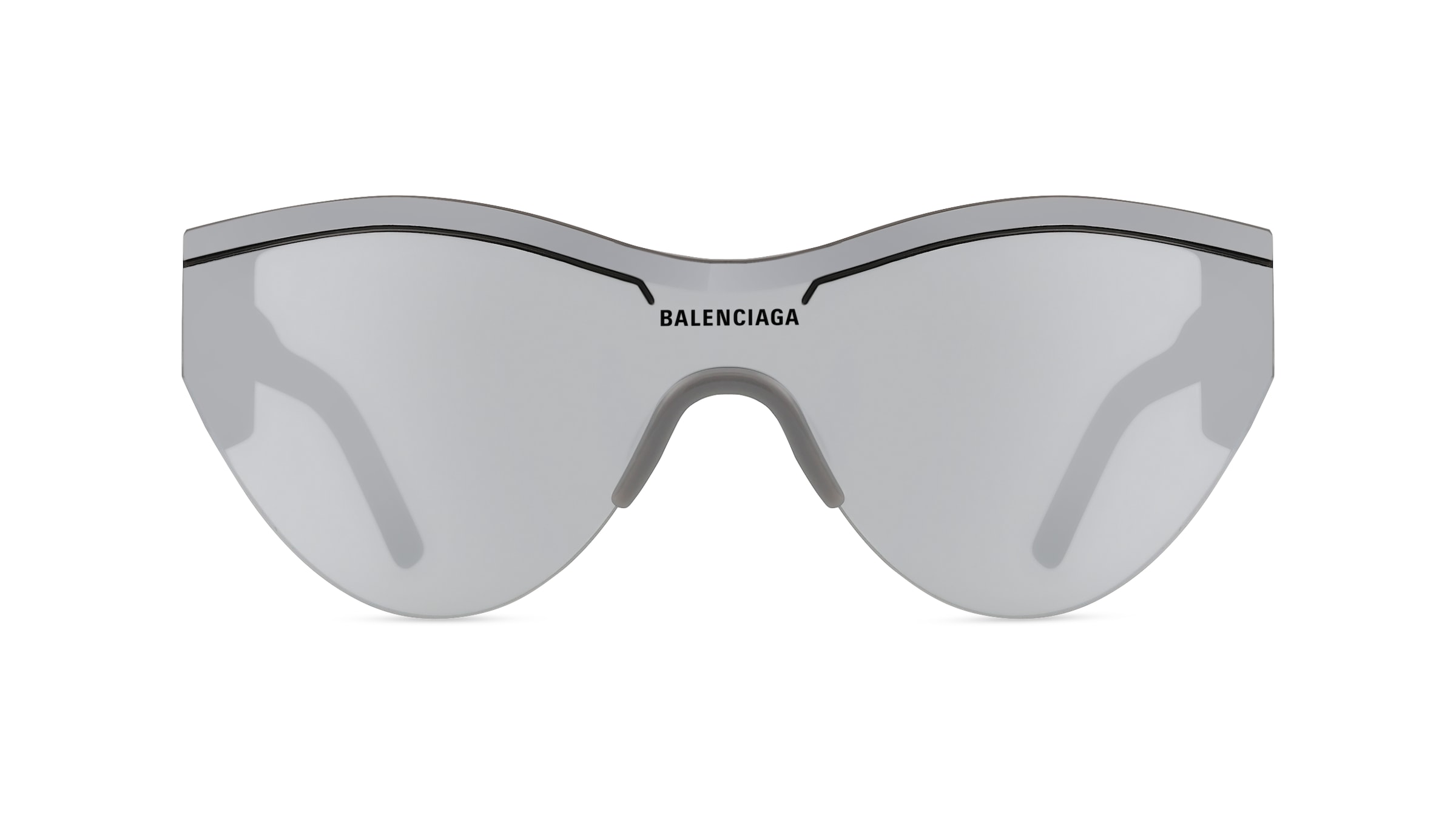 Balenciaga BB0004S Unisex-Sonnenbrille Vollrand Monoscheibe Recycled Acetat-Gestell, grau