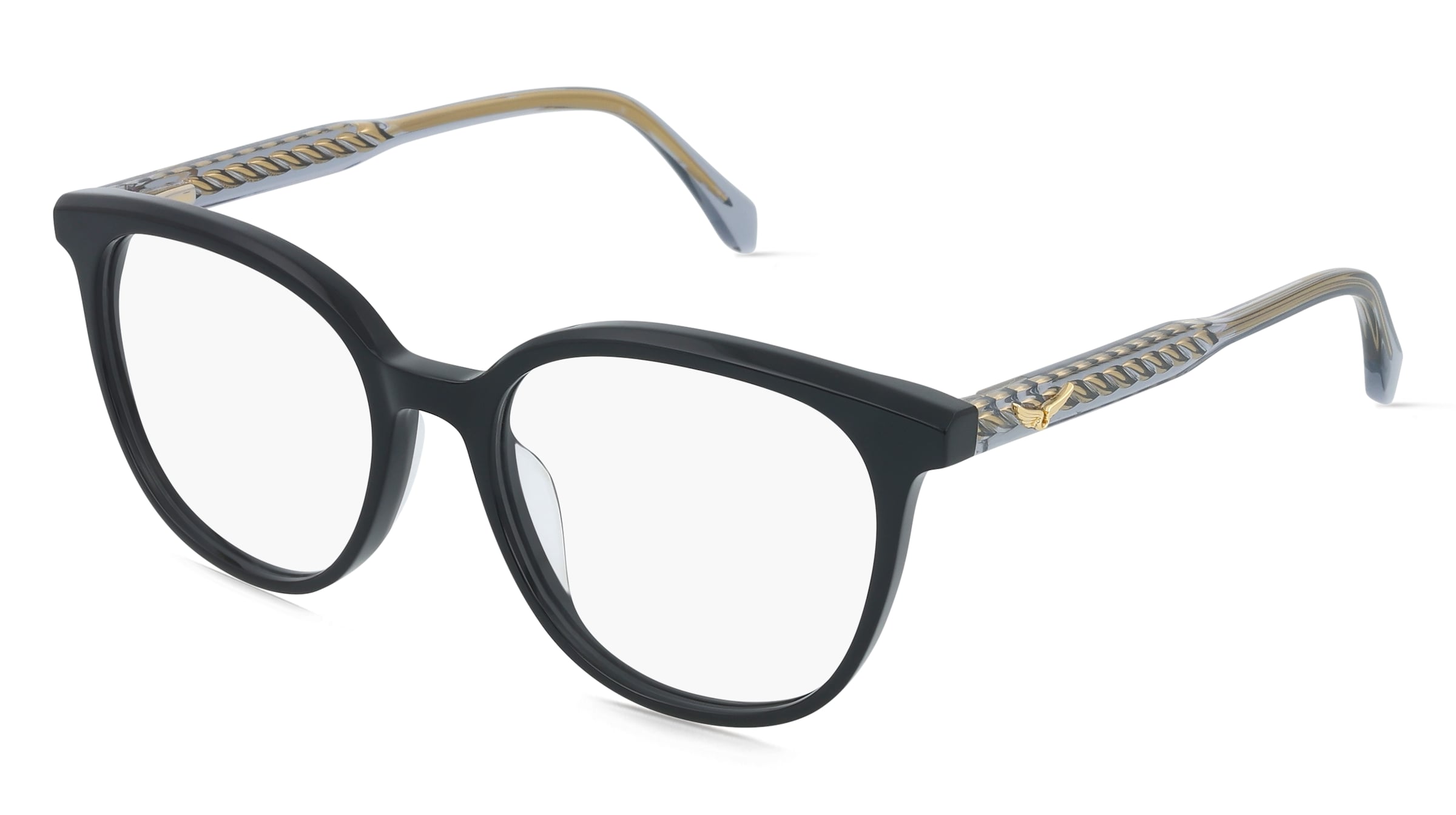 Zadig &amp; Voltaire VZV438 Damen-Brille inkl. Gläser Vollrand Cat Eye Kunststoff-Gestell 52/17/140, Schwarz