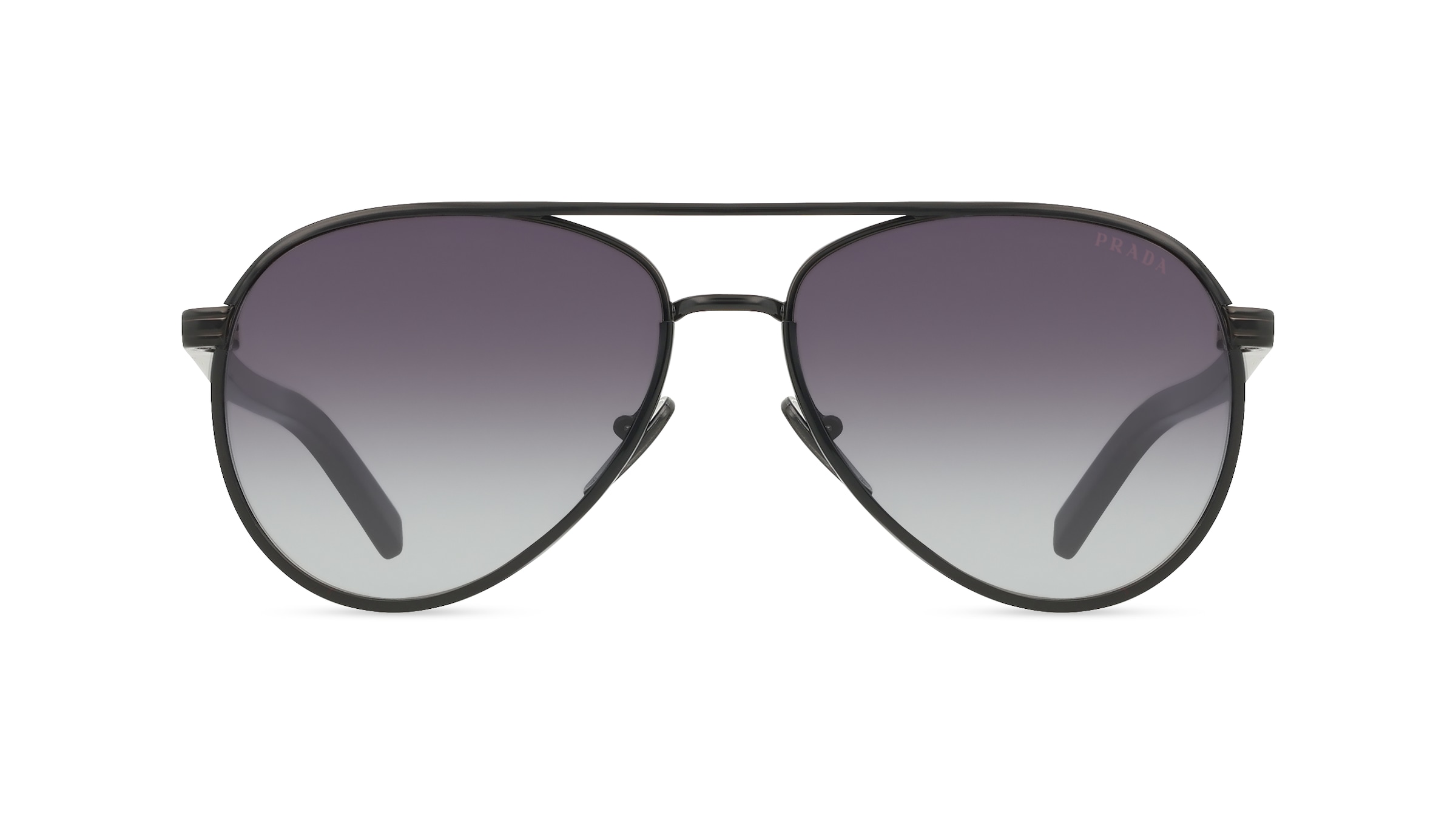 Prada PRB57S Damen-Sonnenbrille Vollrand Pilot Metall-Gestell, schwarz