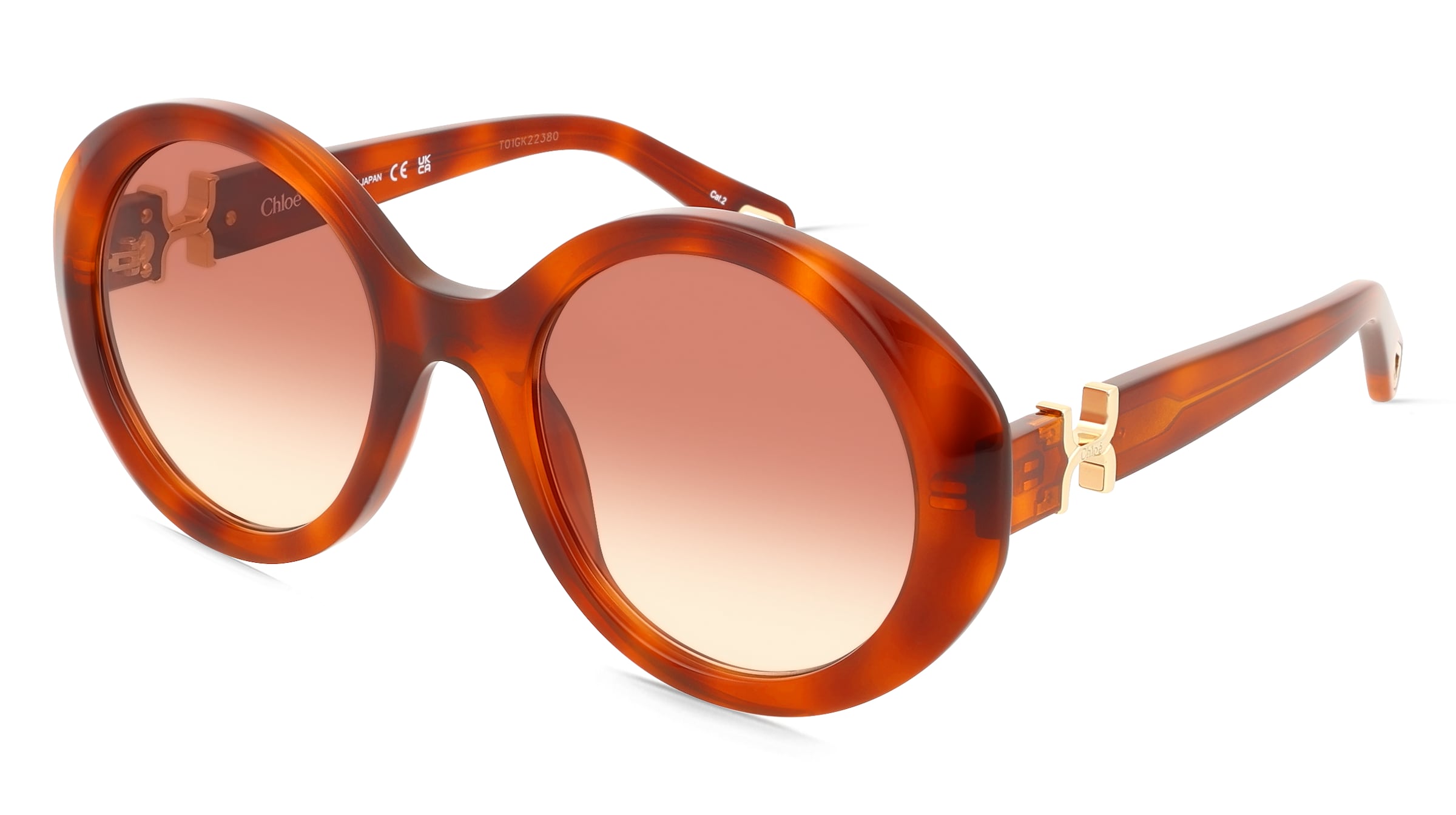 Chloé CH0332S Damen-Sonnenbrille Vollrand Rund Acetat-Gestell, Havanna