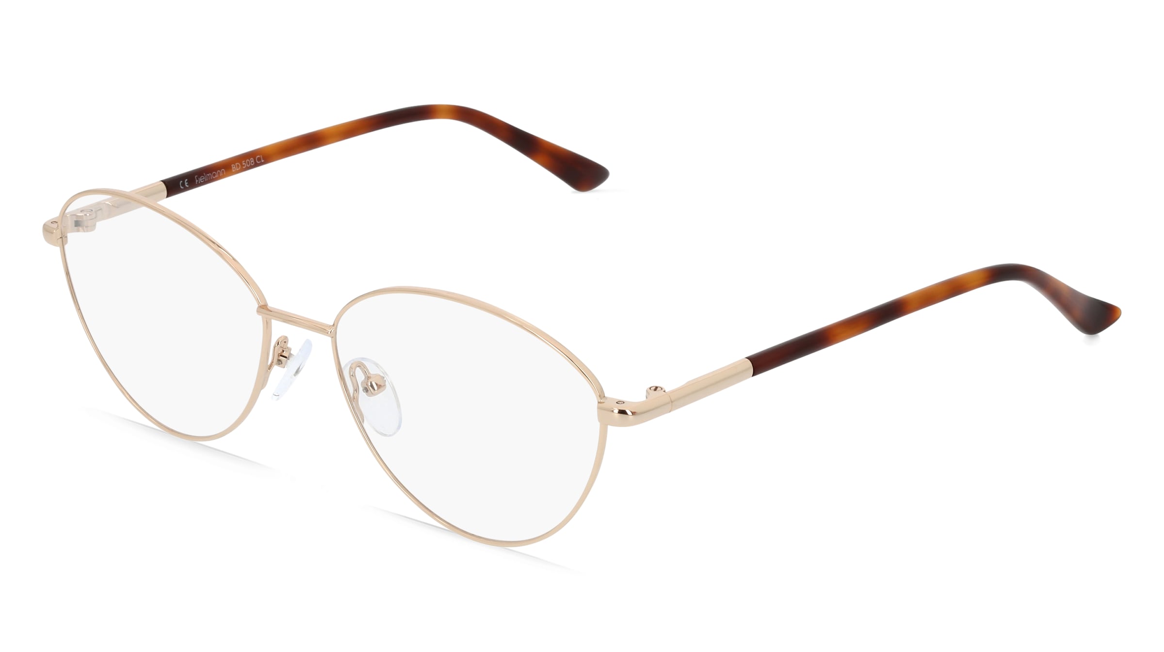 Fielmann BD 508 CL Damen-Brille inkl. Gläser Vollrand Oval Edelstahl-Gestell 55/16/135, Gold