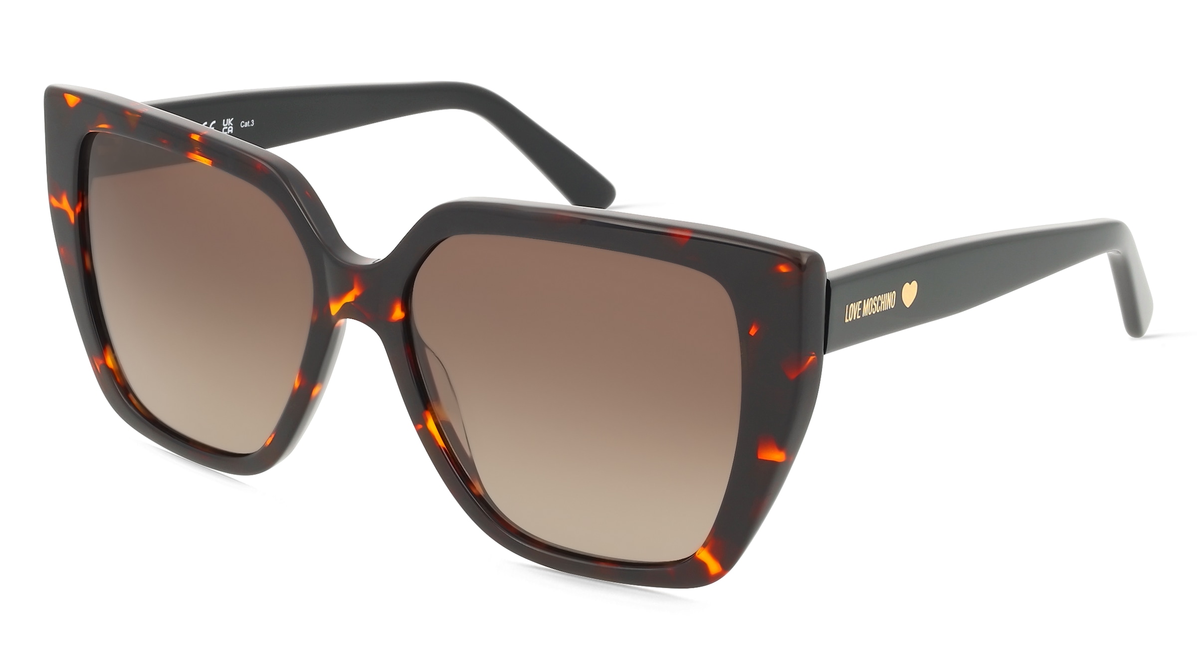 Moschino MOL088/S Damen-Sonnenbrille Vollrand Eckig Acetat-Gestell, Havanna