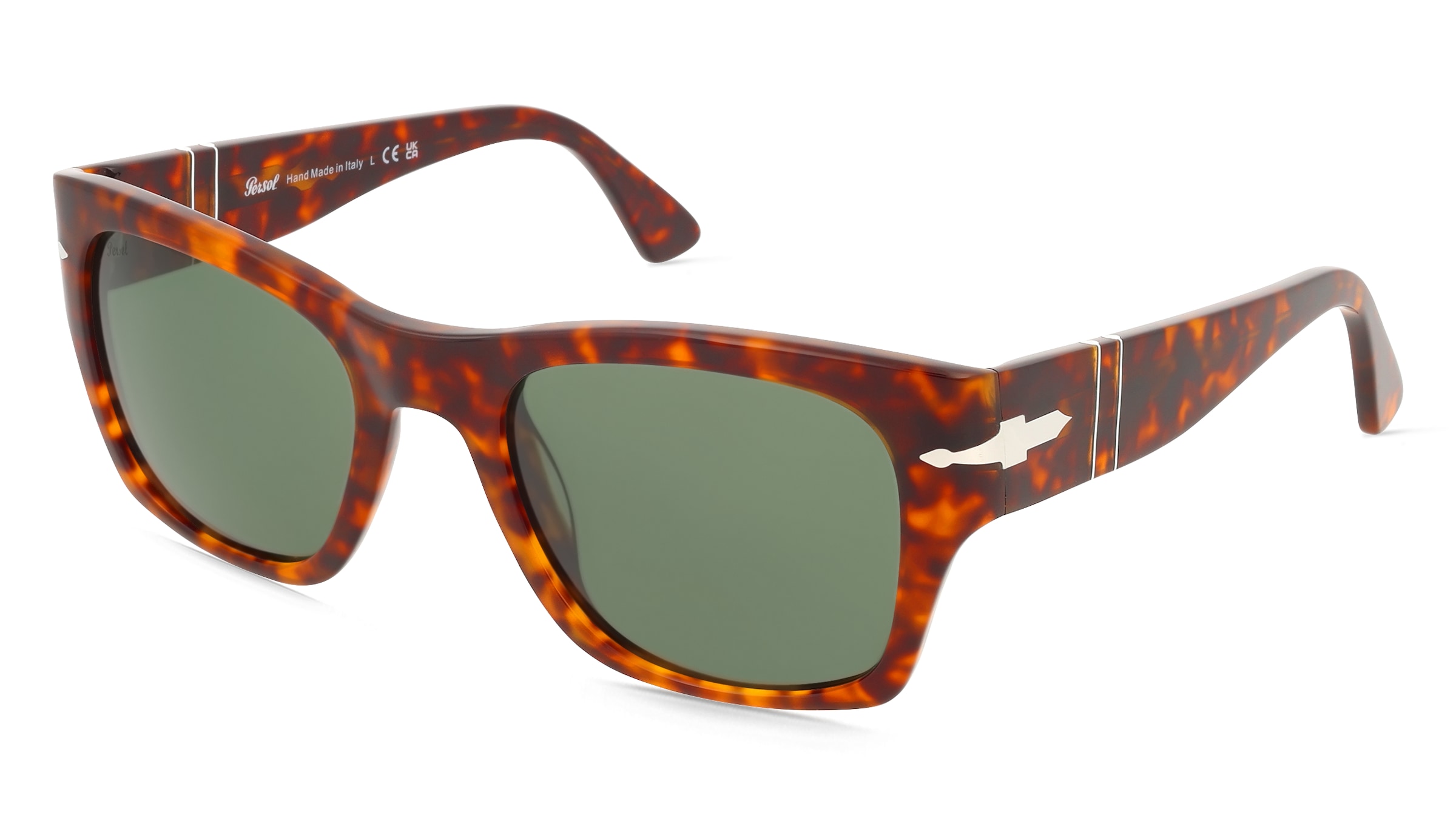 Persol 0PO3384S Unisex-Sonnenbrille Vollrand Quadratisch Acetat-Gestell, Havanna