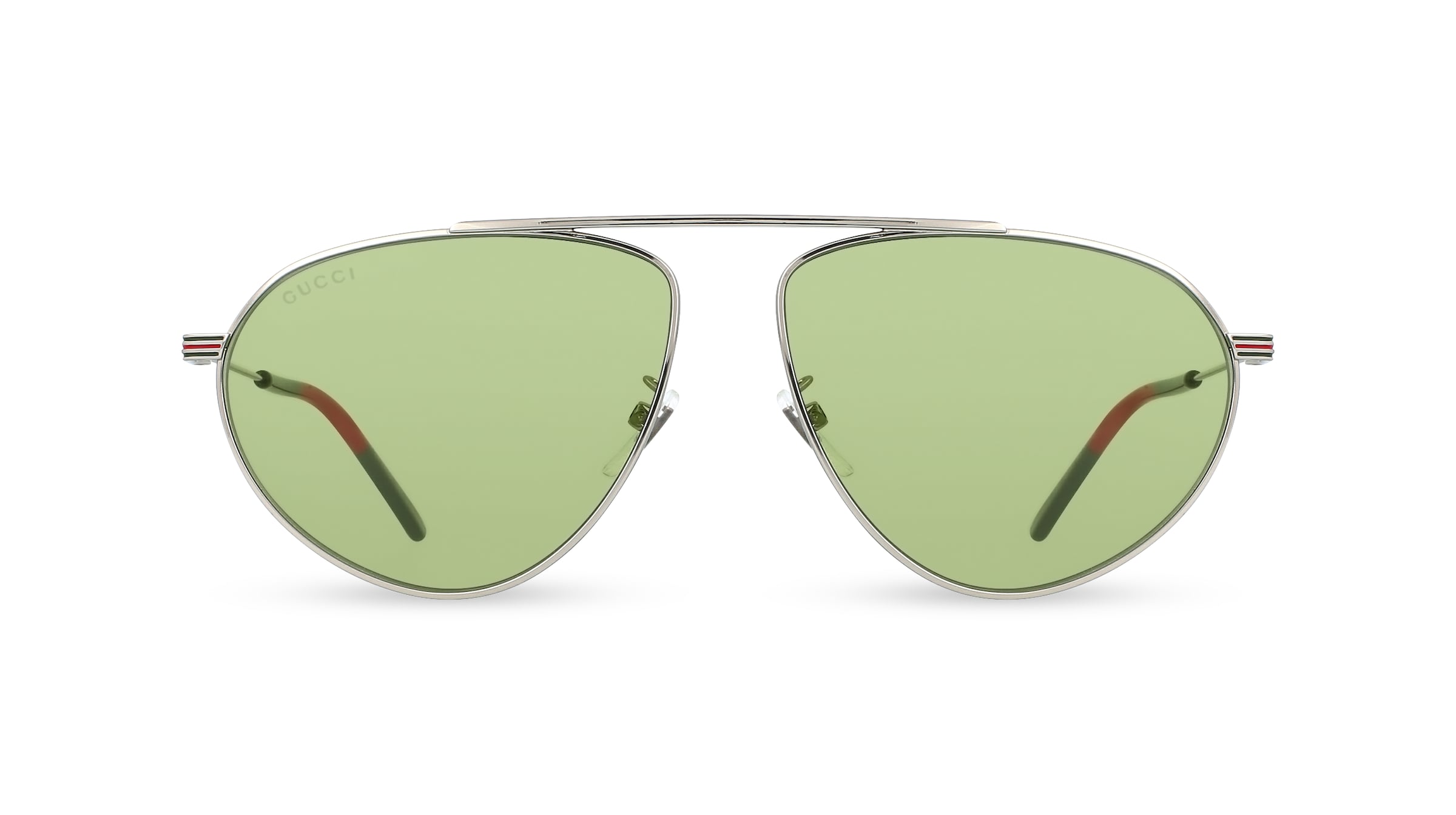 Gucci GG1051S Herren-Sonnenbrille Vollrand Pilot Metall-Gestell, silber