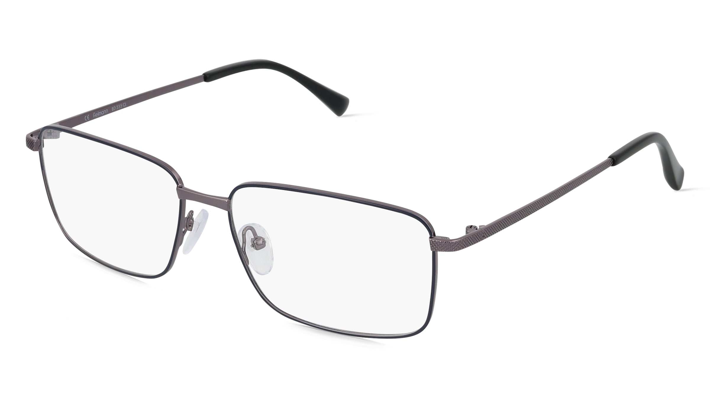 Fielmann BD 555 CL Herren-Brille inkl. Gläser Vollrand Quadratisch Edelstahl-Gestell 58/16/145, Blau