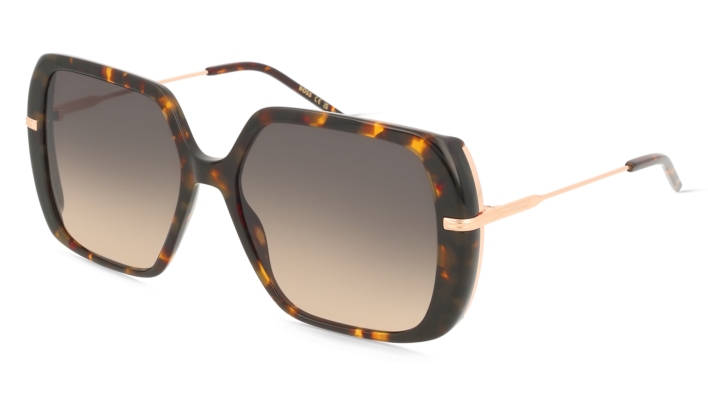 Boss BOSS 1782/S Damen-Sonnenbrille Vollrand Quadratisch Acetat-Gestell, Havanna