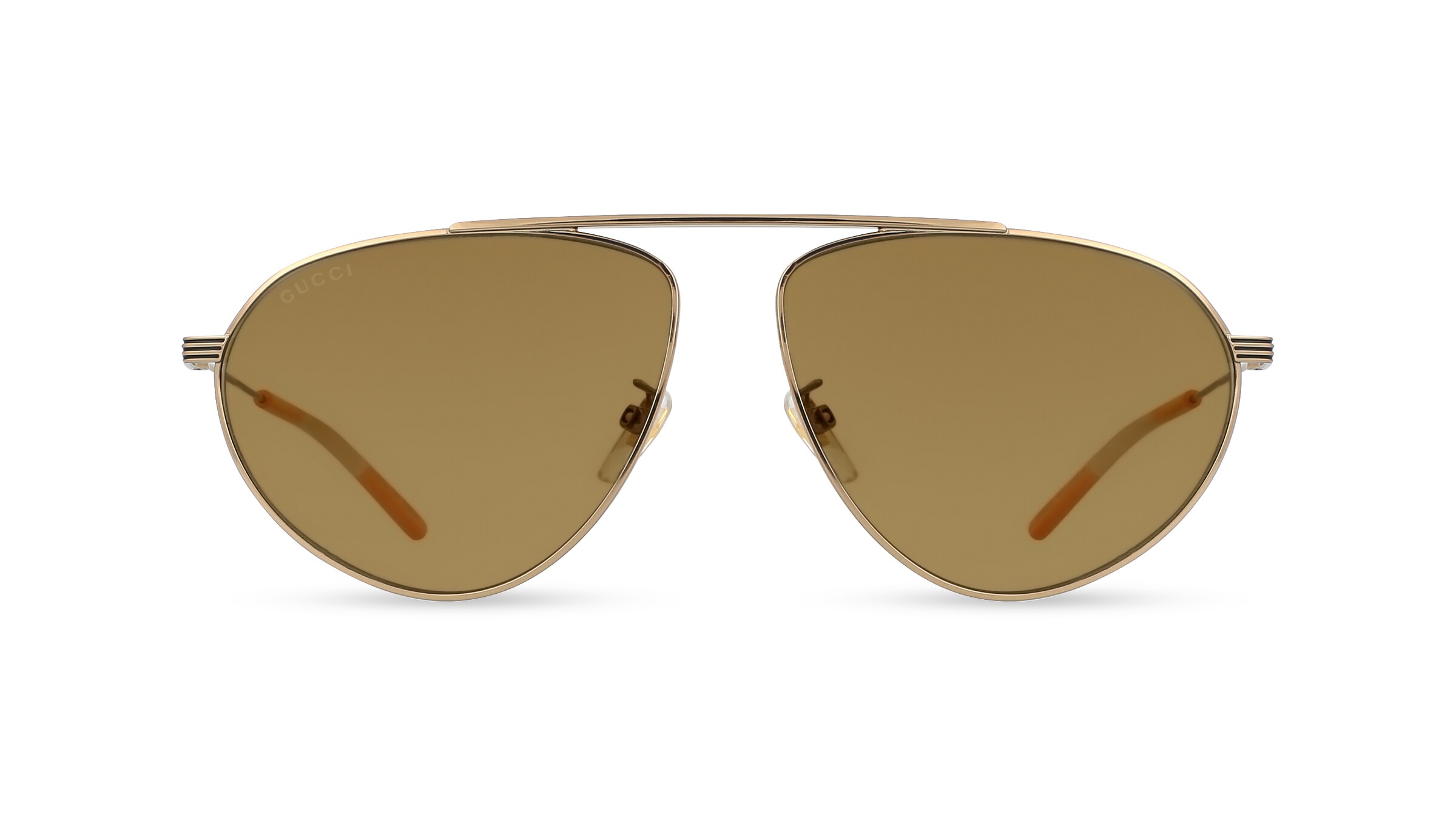 Gucci GG1051S Herren-Sonnenbrille Vollrand Pilot Metall-Gestell, gold