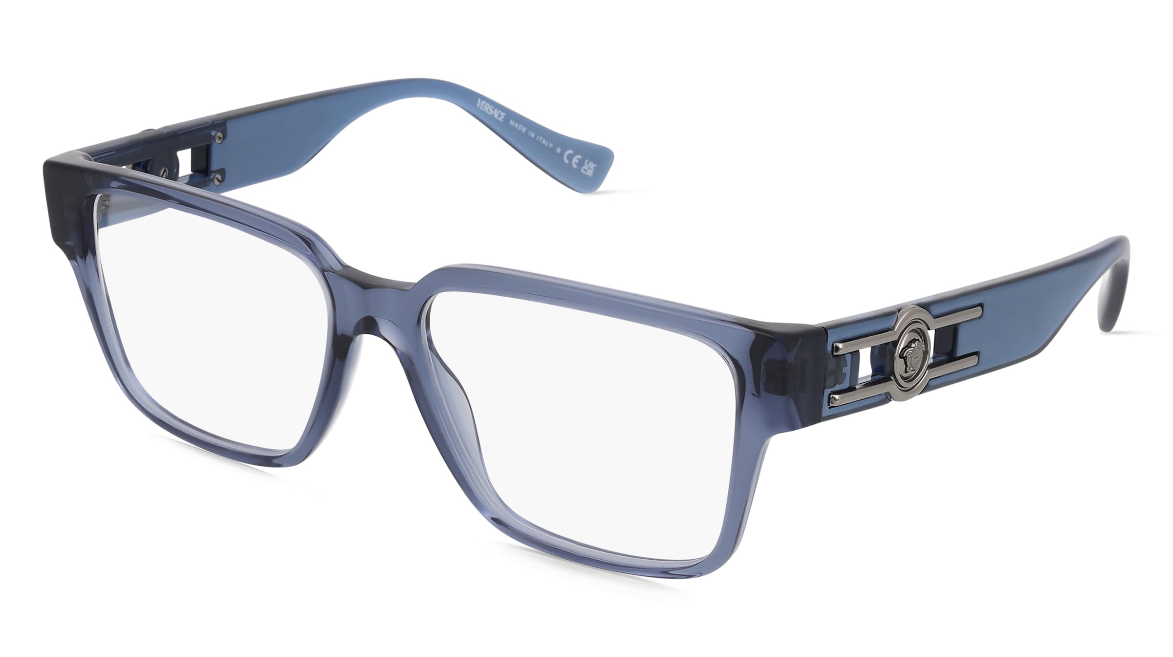 Versace VE3346 Herren-Brille inkl. Gläser Vollrand Quadratisch Acetat-Gestell 55/16/140, Blau