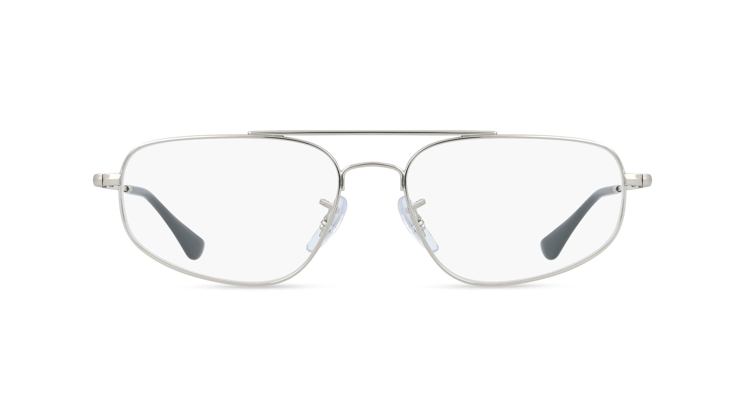 Ray-Ban RX6550 Unisex-Brille inkl. Gläser Vollrand Geometrisch Metall-Gestell 54/16/140, silber