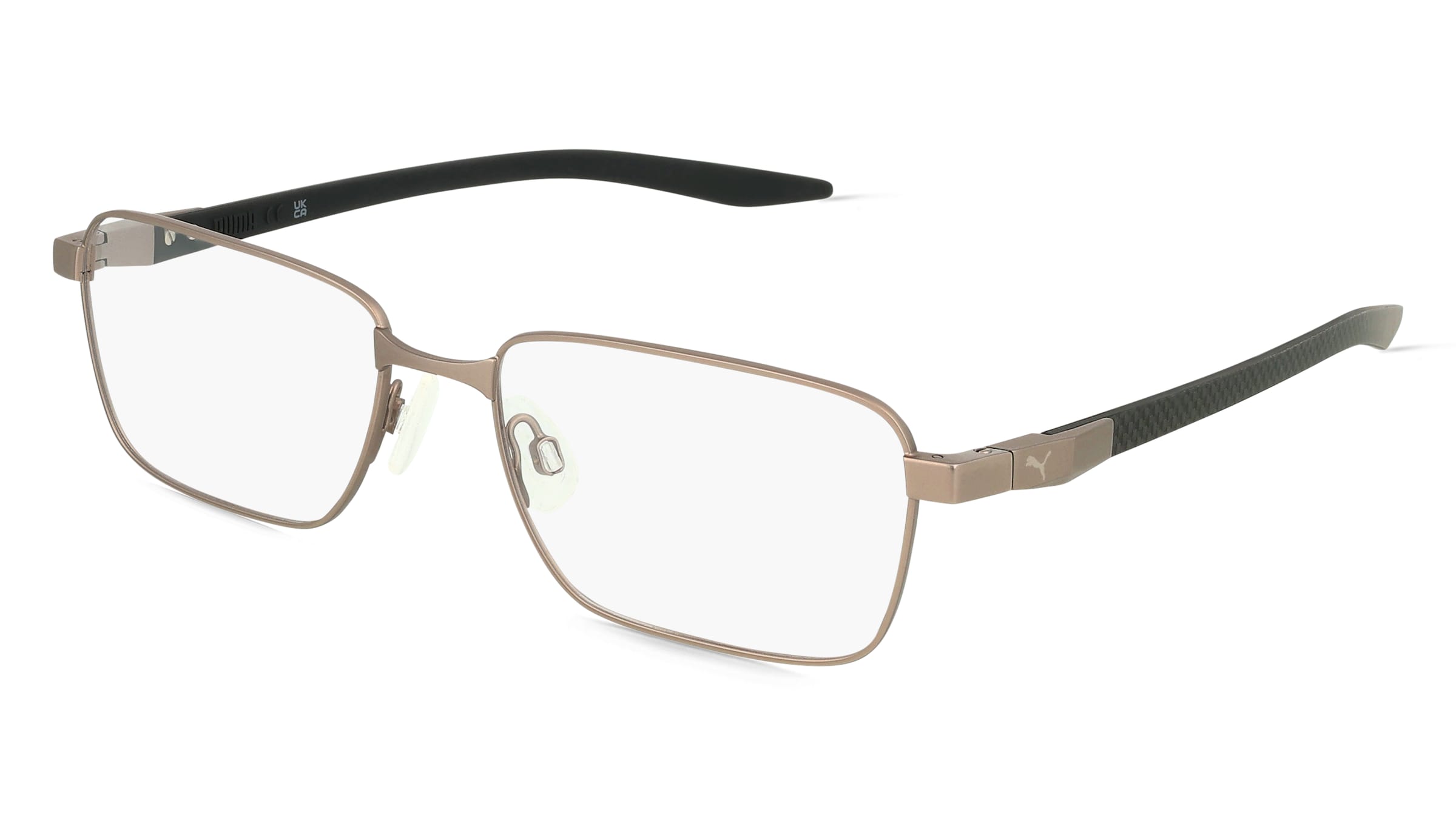 Puma PU0421O Unisex-Brille inkl. Gläser Vollrand Quadratisch Metall-Gestell 55/17/145, Silber