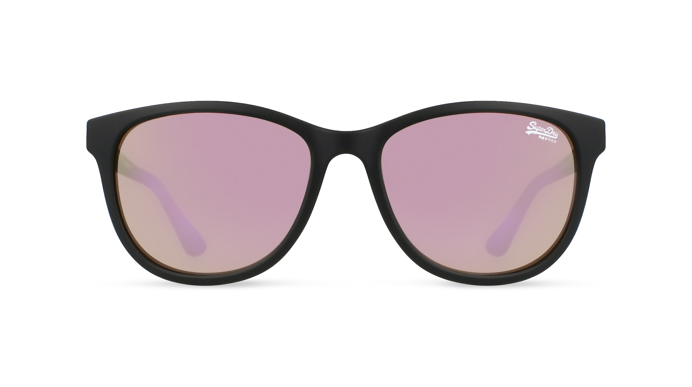 Superdry LIZZIE Damen-Sonnenbrille Vollrand Panto Kunststoff-Gestell, schwarz