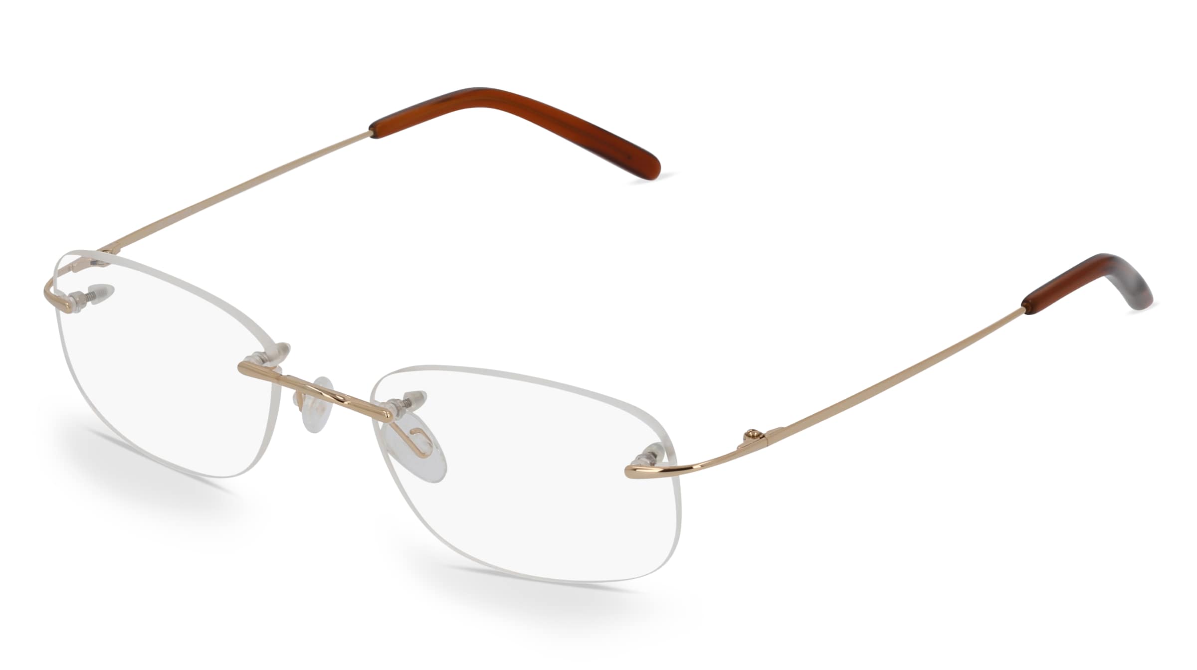 Fielmann ABC 006 CL Herren-Brille inkl. Gläser Randlos Quadratisch Edelstahl-Gestell 51/19/135, Gold