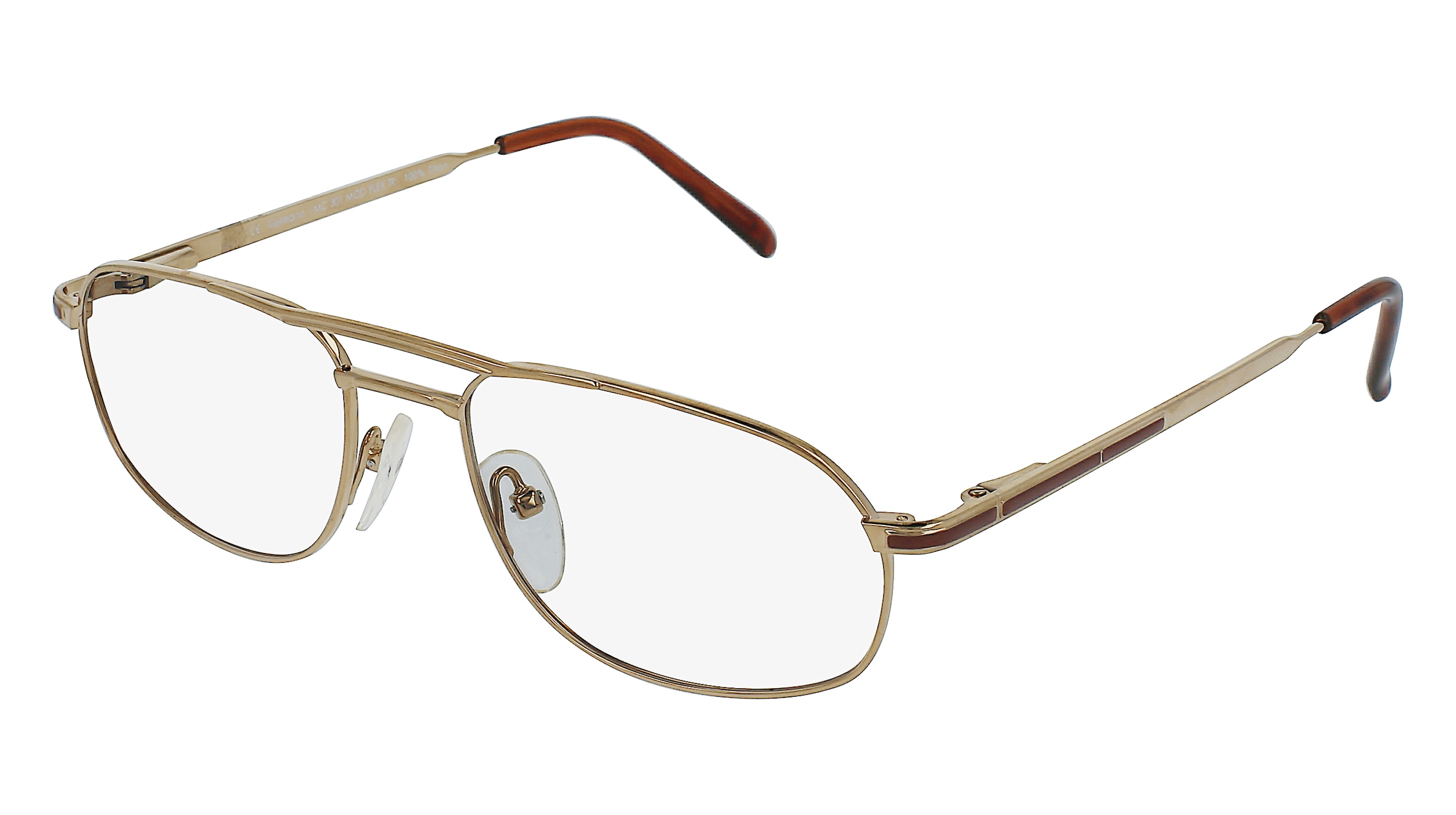 Fielmann MC 301 MOD FLEX TR Herren-Brille inkl. Gläser Vollrand Quadratisch Titan-Gestell 54/18/135, Gold