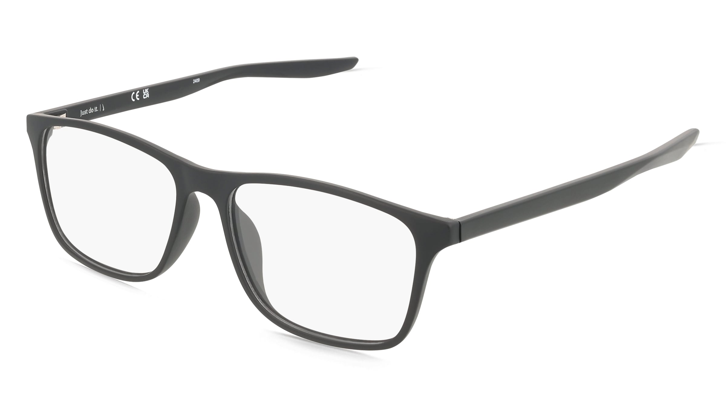 Nike 7125 Unisex-Brille inkl. Gläser Vollrand Quadratisch Metall-Gestell 54/15/145, Schwarz