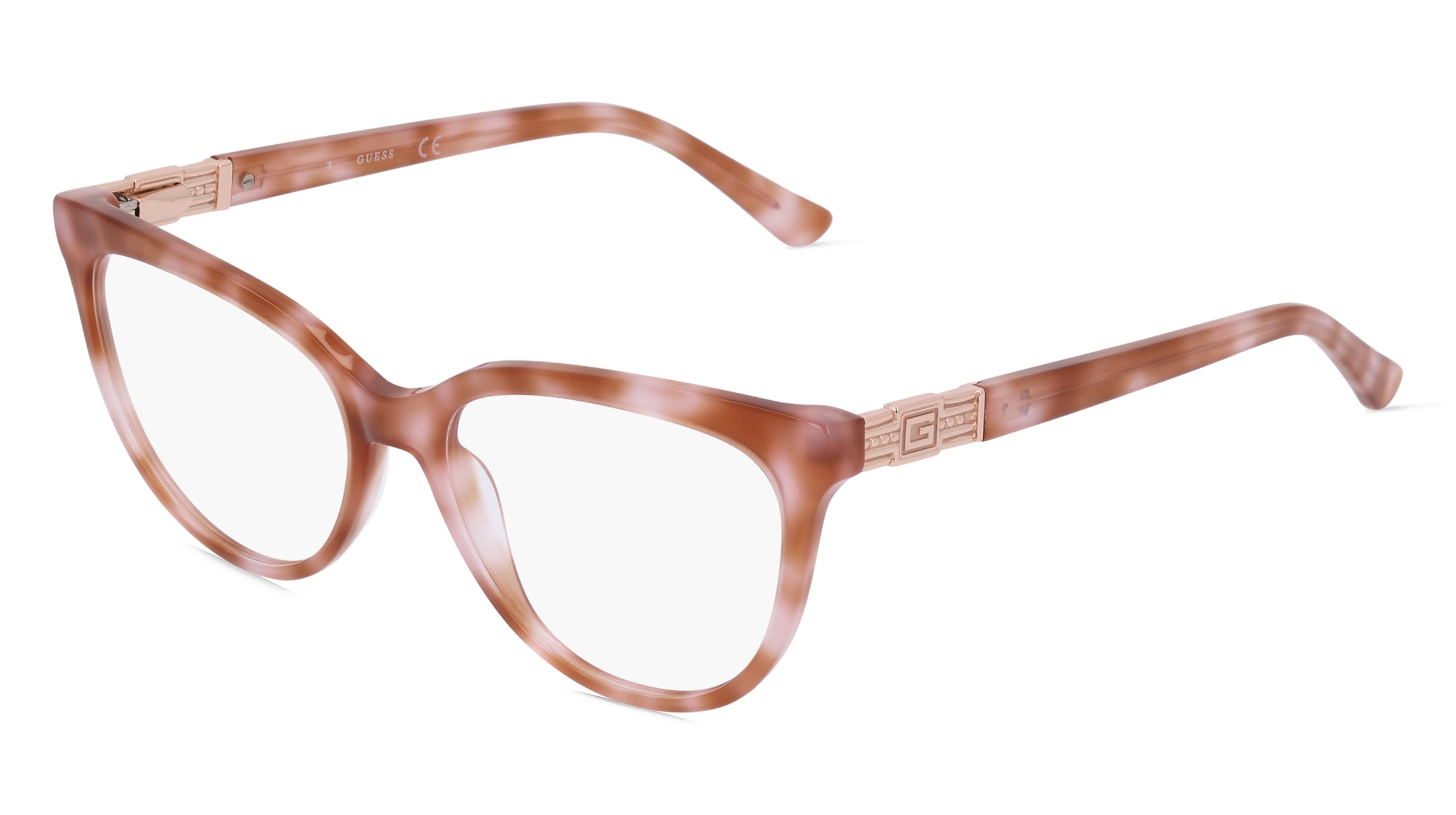 Guess GU2942 Unisex-Brille inkl. Gläser Vollrand Butterfly Acetat-Gestell 52/16/140, Pink