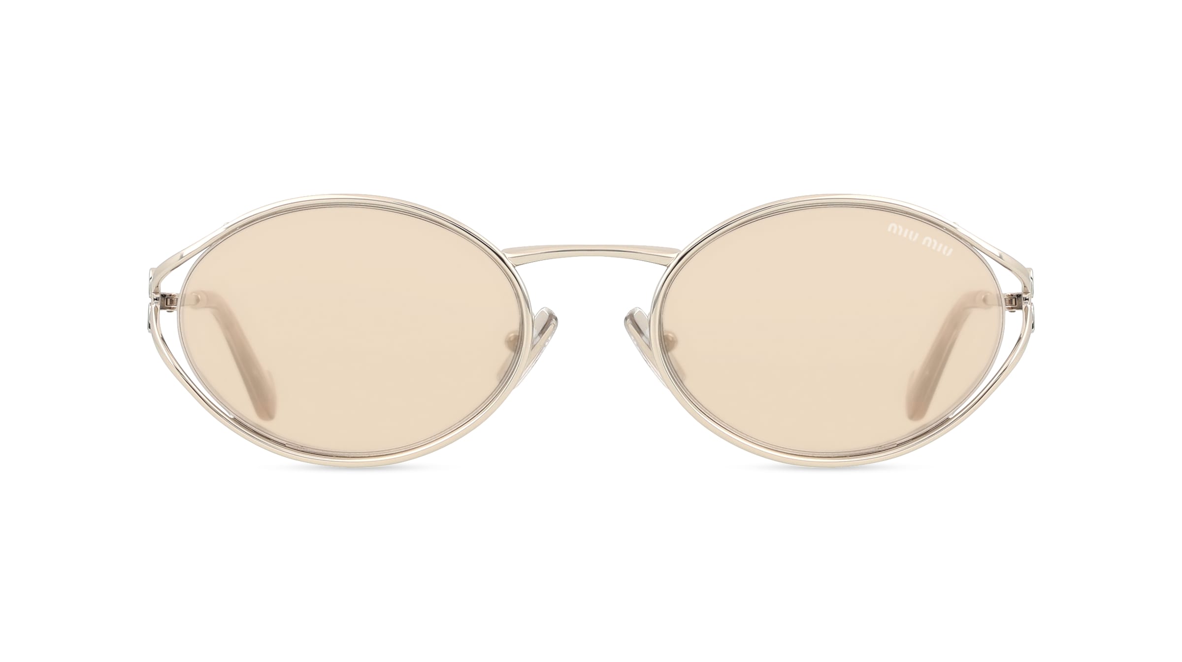 Miu Miu MU 52YS Damen-Sonnenbrille Vollrand Oval Metall-Gestell, silber