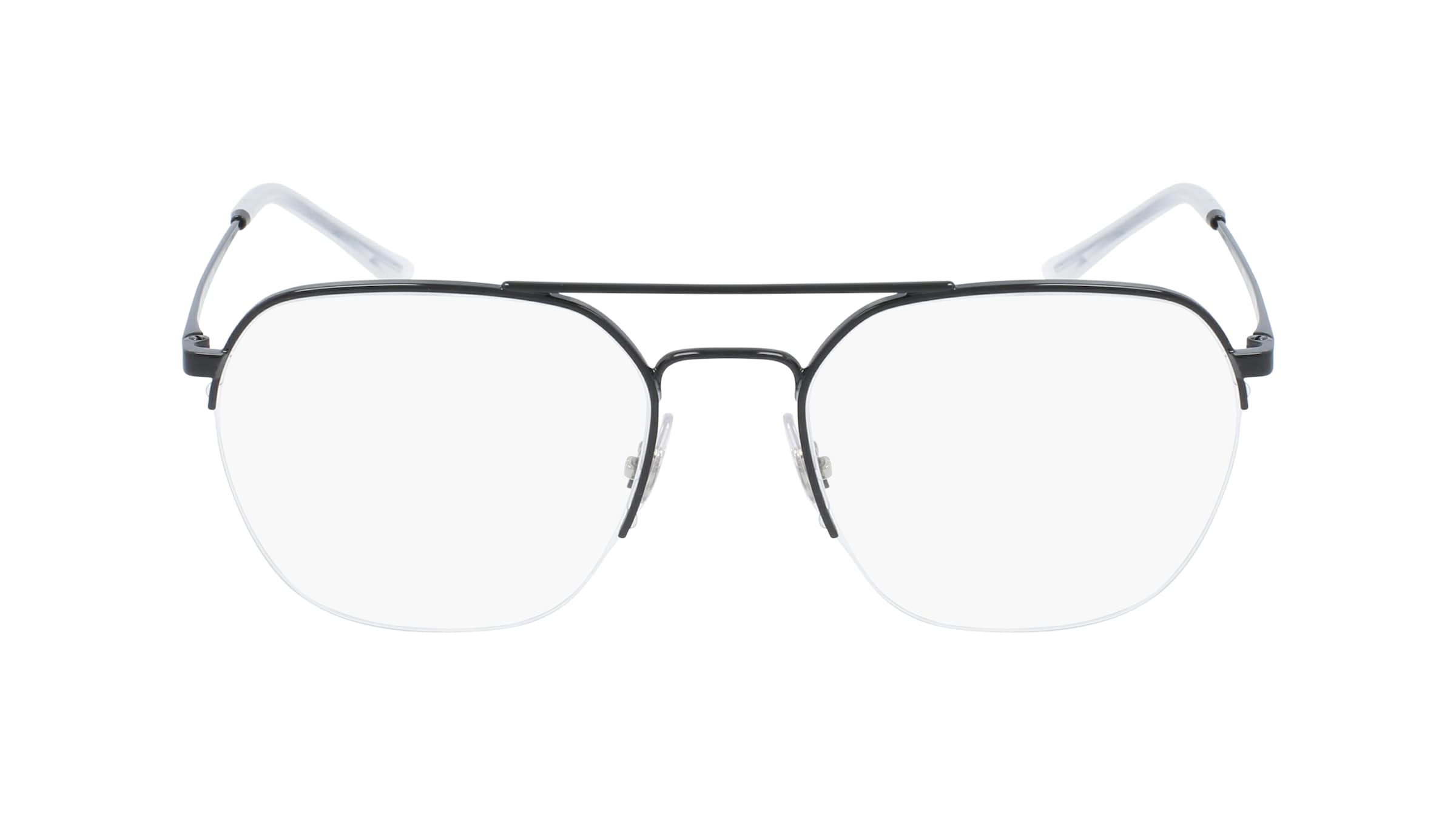 Ray-Ban RB 6444 Herren-Brille inkl. Gläser Halbrand Eckig Metall-Gestell 51mm/18mm/140mm, schwarz