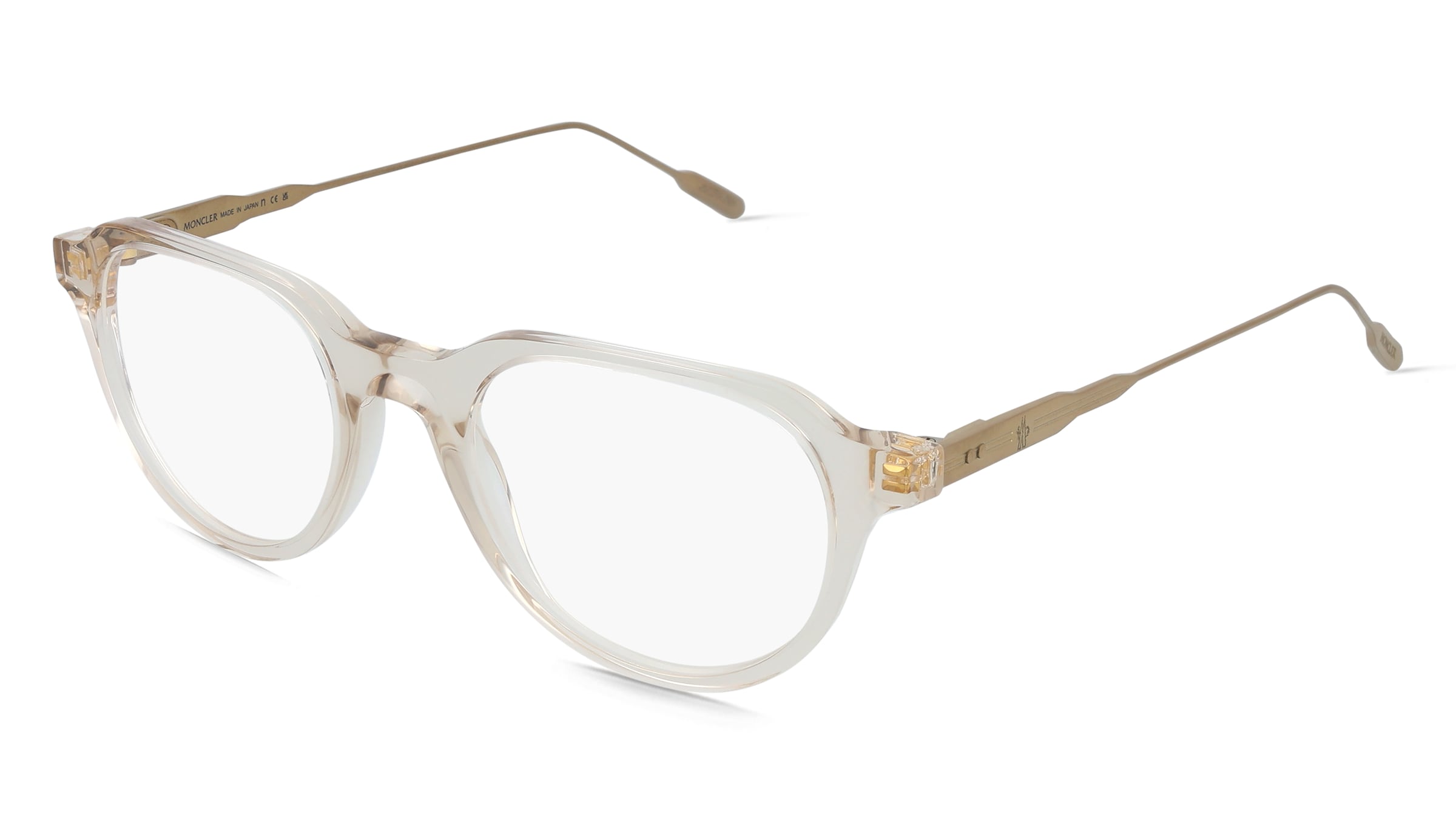 Moncler ME2031 Unisex-Brille inkl. Gläser Vollrand Oval Acetat-Gestell 50/21/145, Gelb