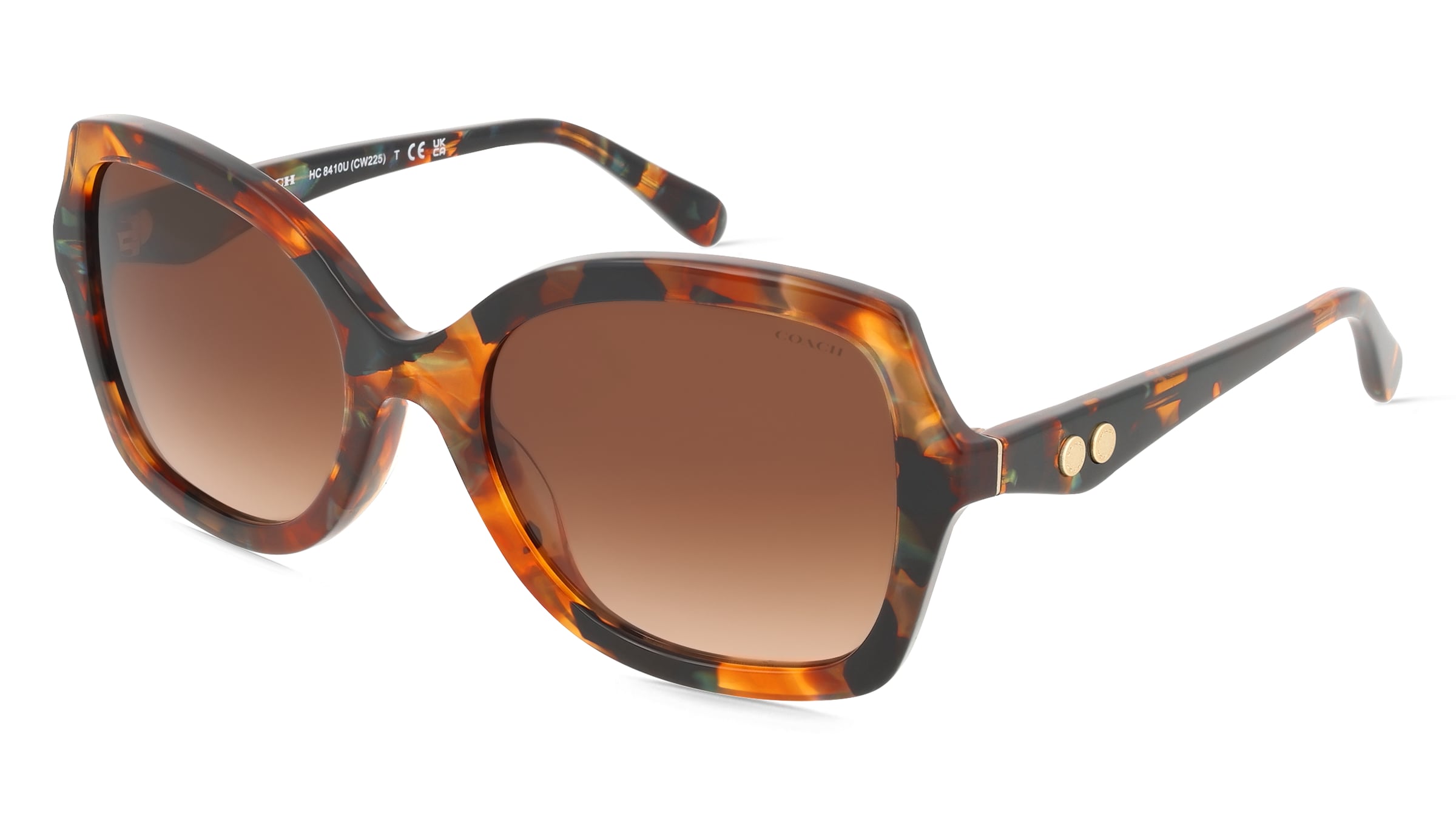 Coach HC8410U Damen-Sonnenbrille Vollrand Butterfly Acetat-Gestell, Havanna