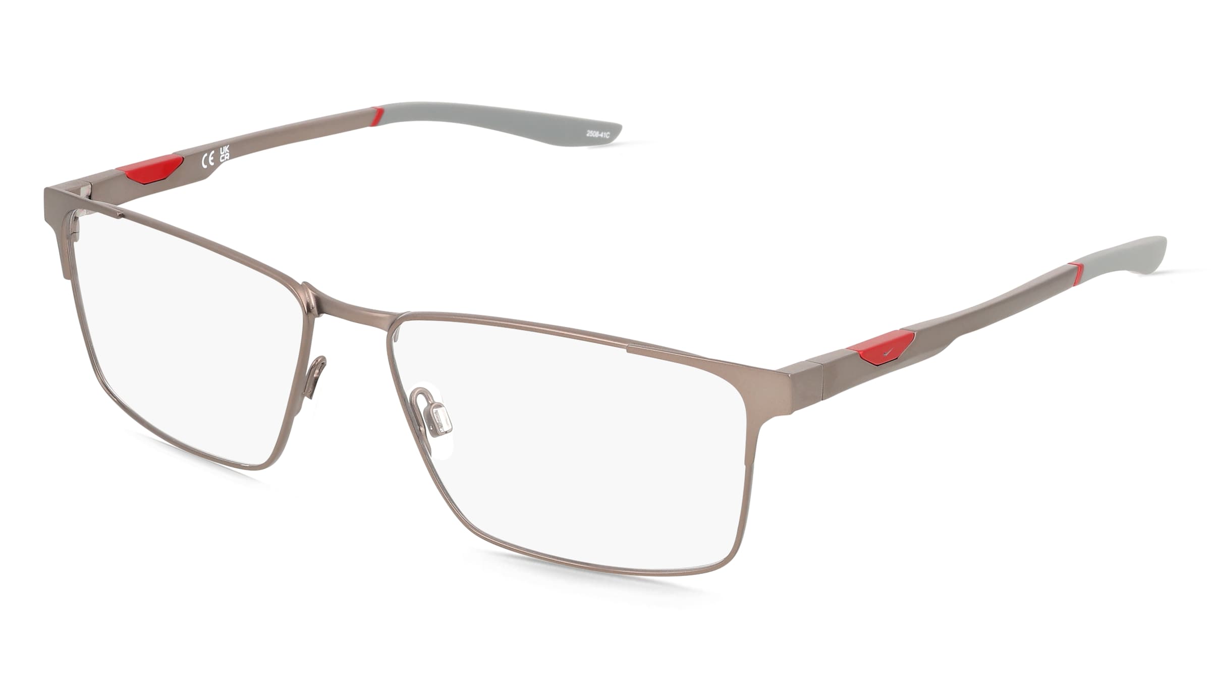 Nike NK8143 Herren-Brille inkl. Gläser Vollrand Eckig Metall-Gestell 57/16/145, Grau