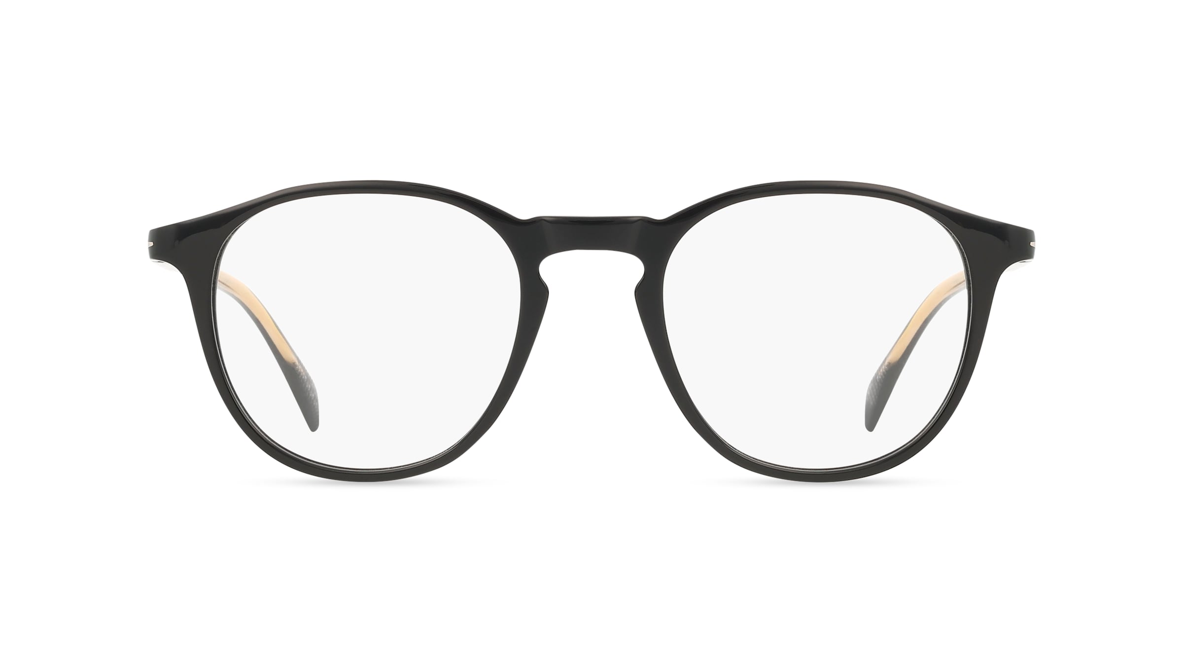 David Beckham DB1018C Herren-Brille inkl. Gläser Vollrand Panto Acetat-Gestell 50mm/20mm/145mm, Schwarz