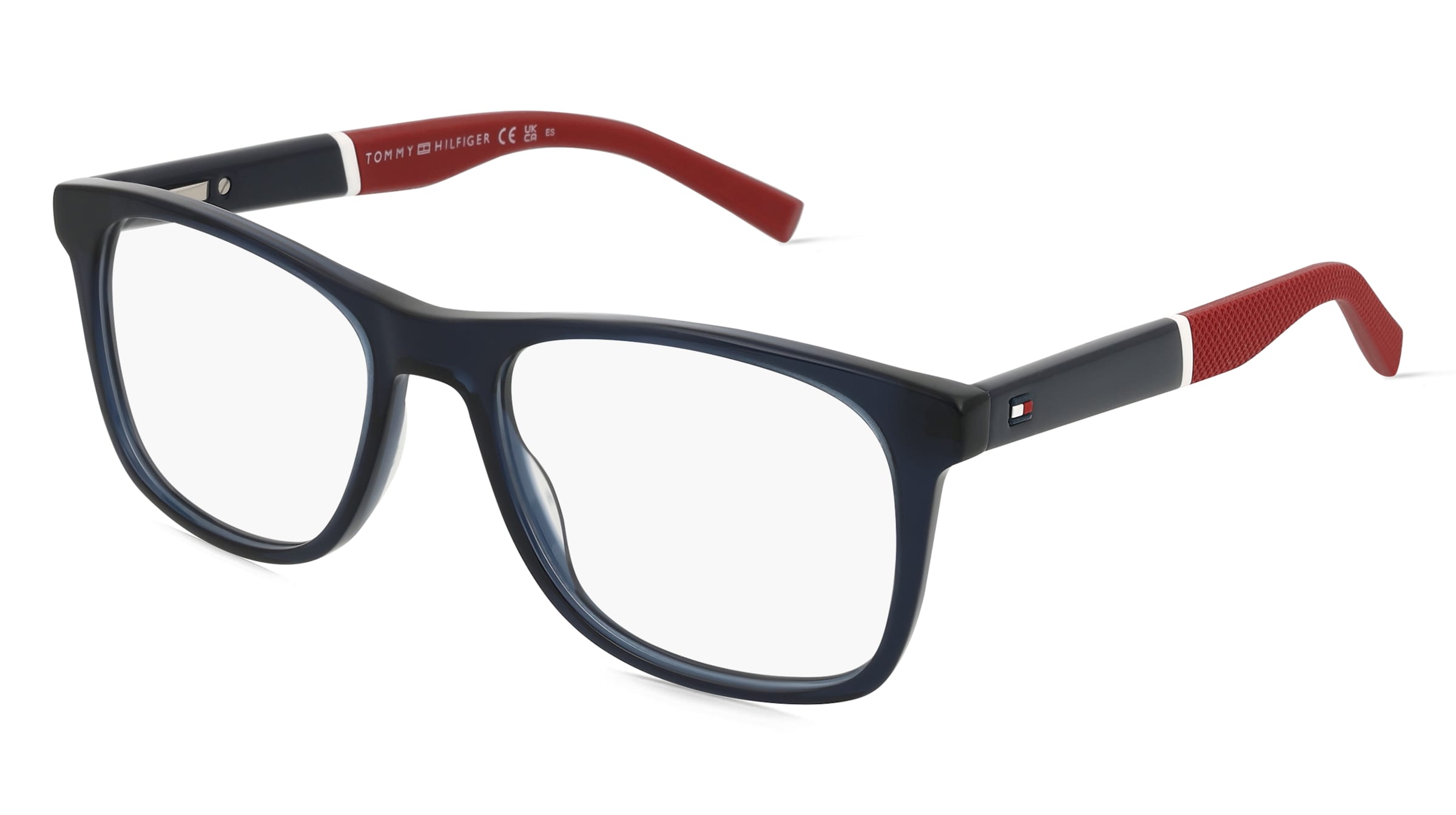 Tommy Hilfiger Eyewear TH 2046 Herren-Brille inkl. Gläser Vollrand Quadratisch Acetat-Gestell 53/18/145, Blau