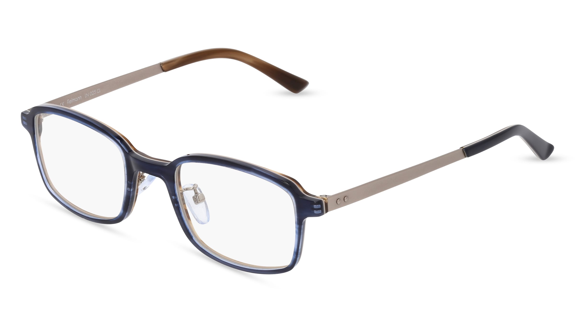 Fielmann LN 025 CL Herren-Brille inkl. Gläser Vollrand Quadratisch Acetat-Gestell 49/22/145, Blau