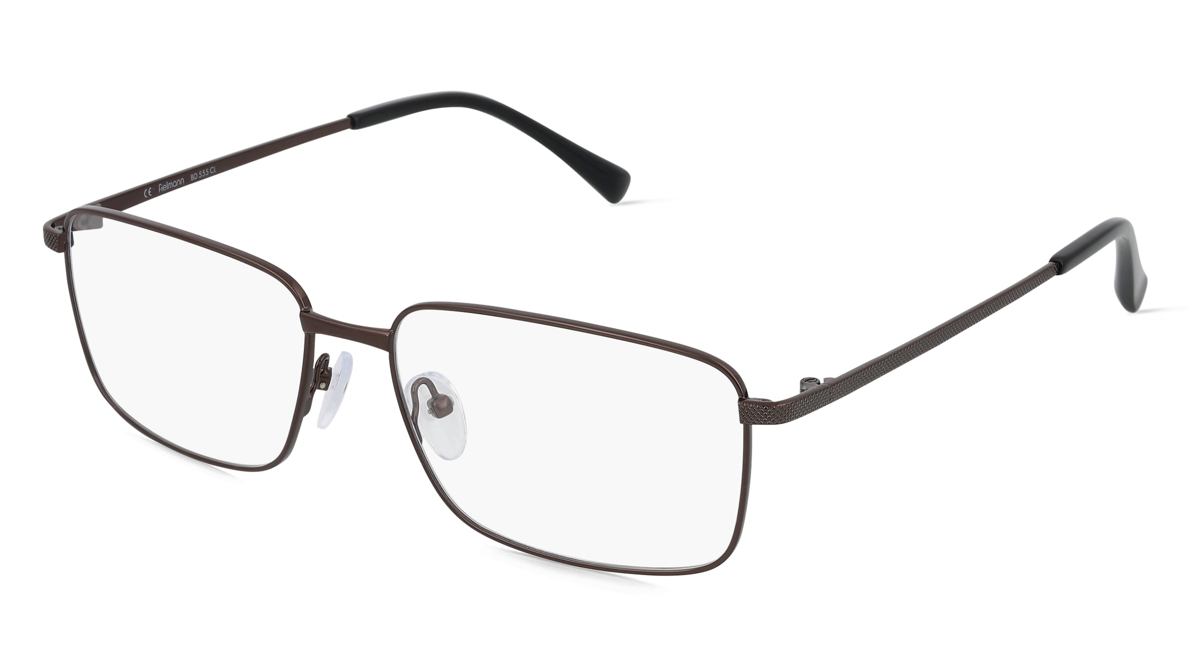 Fielmann BD 555 CL Herren-Brille inkl. Gläser Vollrand Quadratisch Edelstahl-Gestell 58/16/145, Grau
