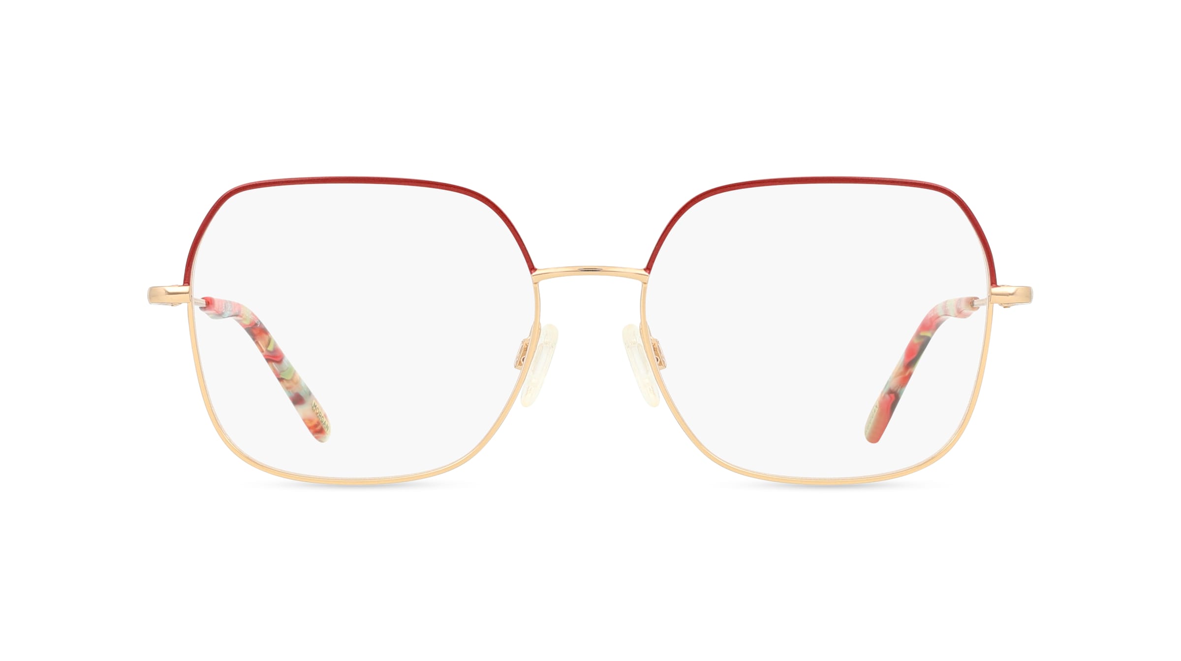 Morgan MO 3238 Damen-Brille inkl. Gläser Vollrand Eckig Edelstahl-Gestell 53mm/17mm/135mm, rot