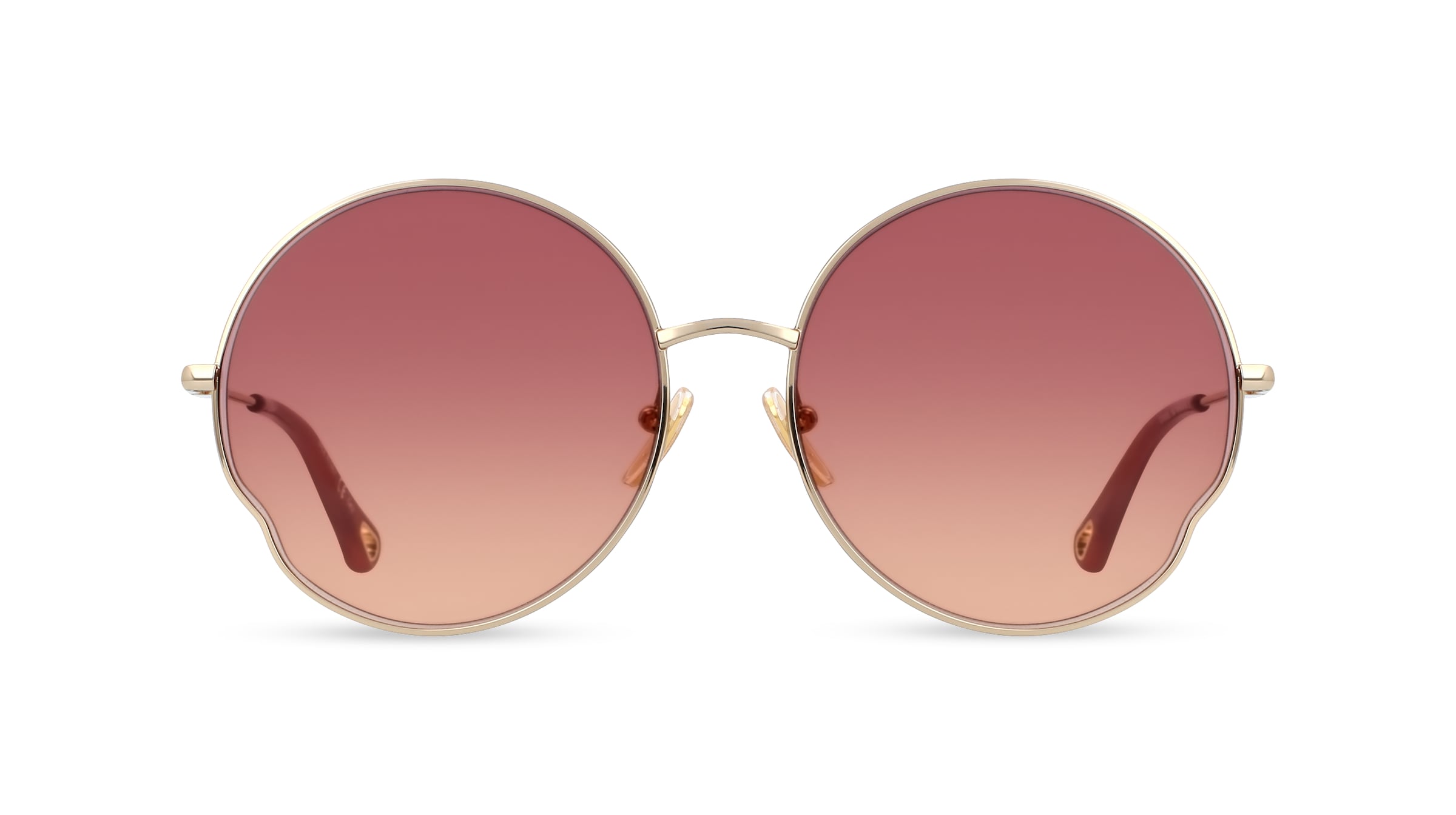 Chloé CH0095S Damen-Sonnenbrille Vollrand Oval Metall-Gestell, gold