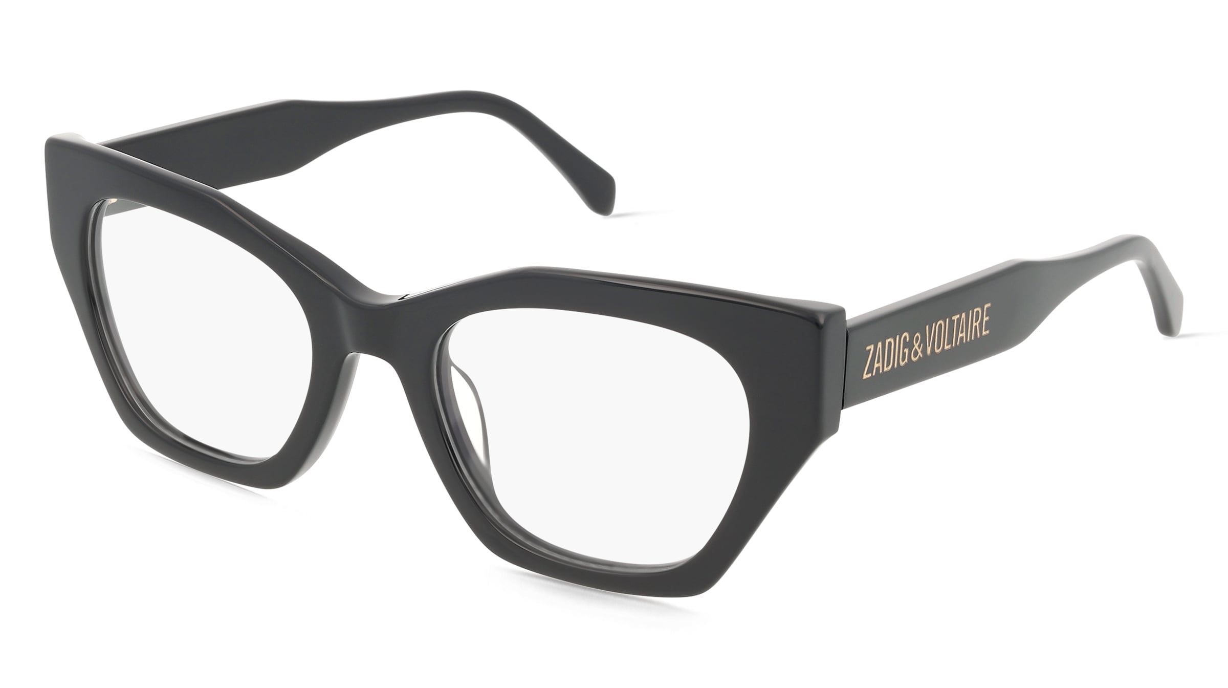 Zadig &amp; Voltaire VZV429 Damen-Brille inkl. Gläser Vollrand Geometrisch Kunststoff-Gestell 52/21/140, Schwarz
