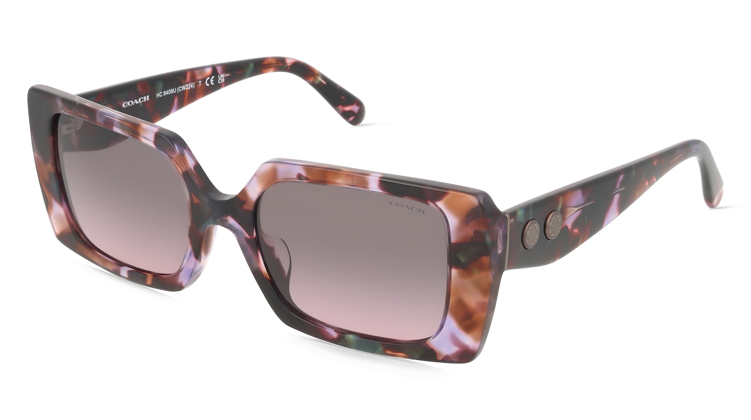 Coach HC8409U Damen-Sonnenbrille Vollrand Quadratisch Acetat-Gestell, Lila