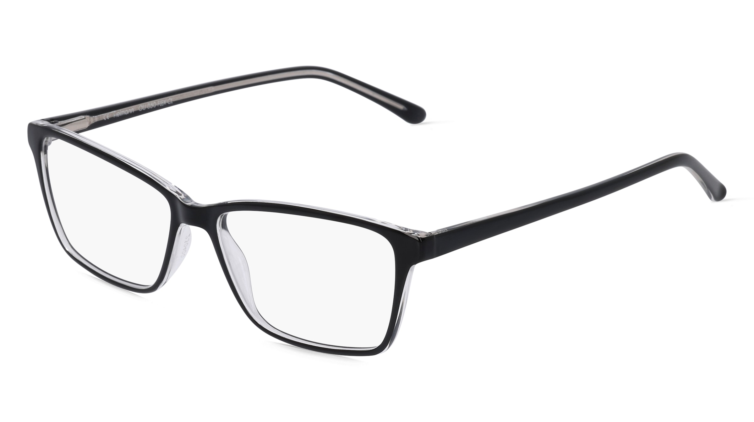 Fielmann OU 050 FLEX CL Damen-Brille inkl. Gläser Vollrand Quadratisch Acetat-Gestell 53/15/140, Schwarz