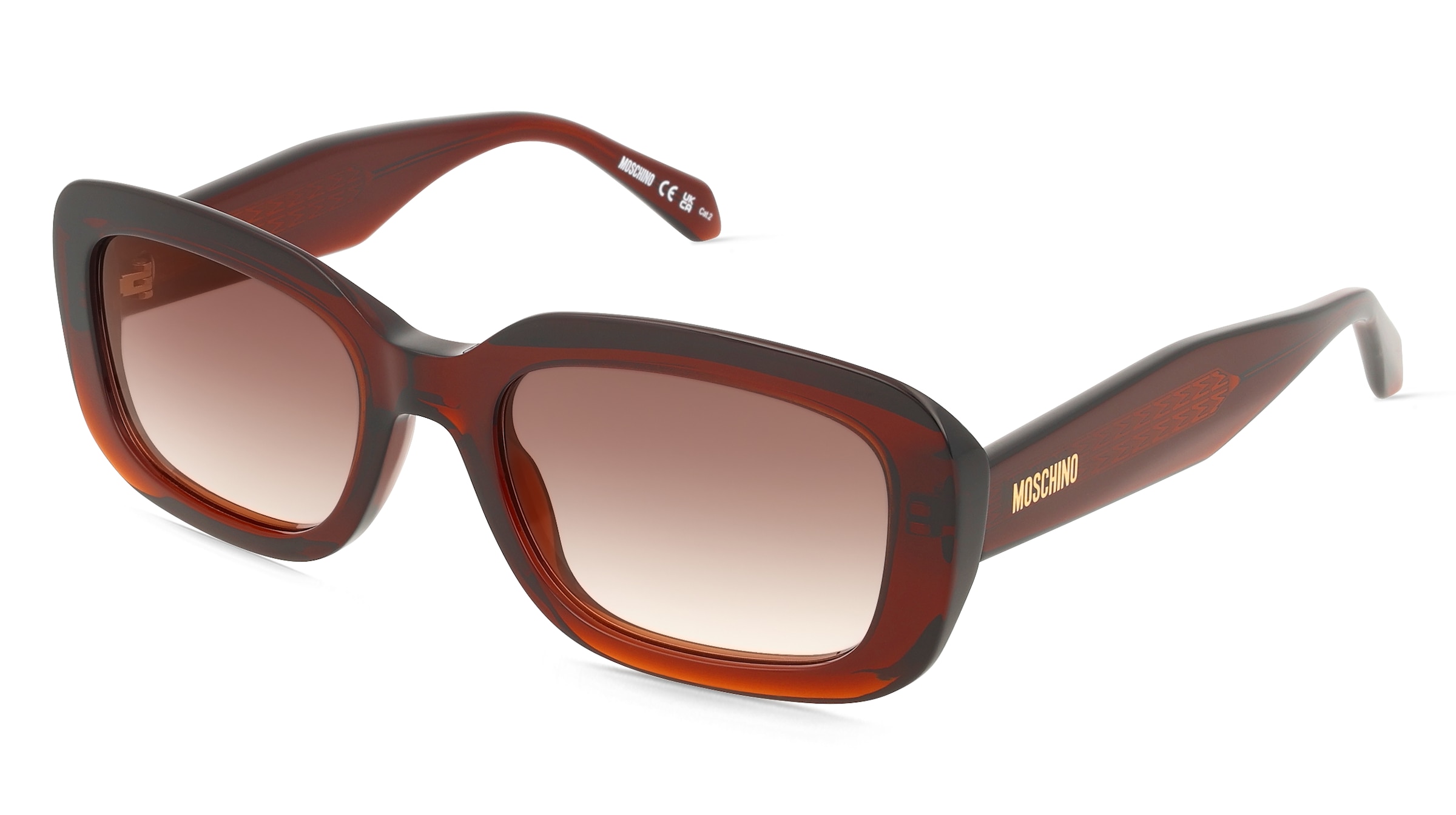 Love Moschino MOS199/S Damen-Sonnenbrille Vollrand Eckig Acetat-Gestell, Braun