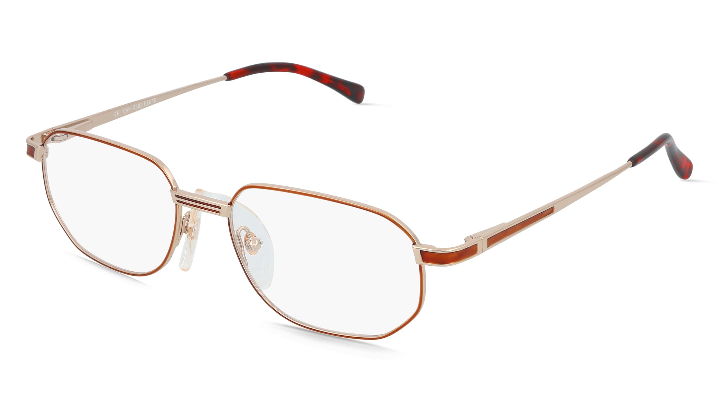 Fielmann OPH 9582 FLEX TR Herren-Brille inkl. Gläser Vollrand Quadratisch Metall-Gestell 52/17/135, Gold