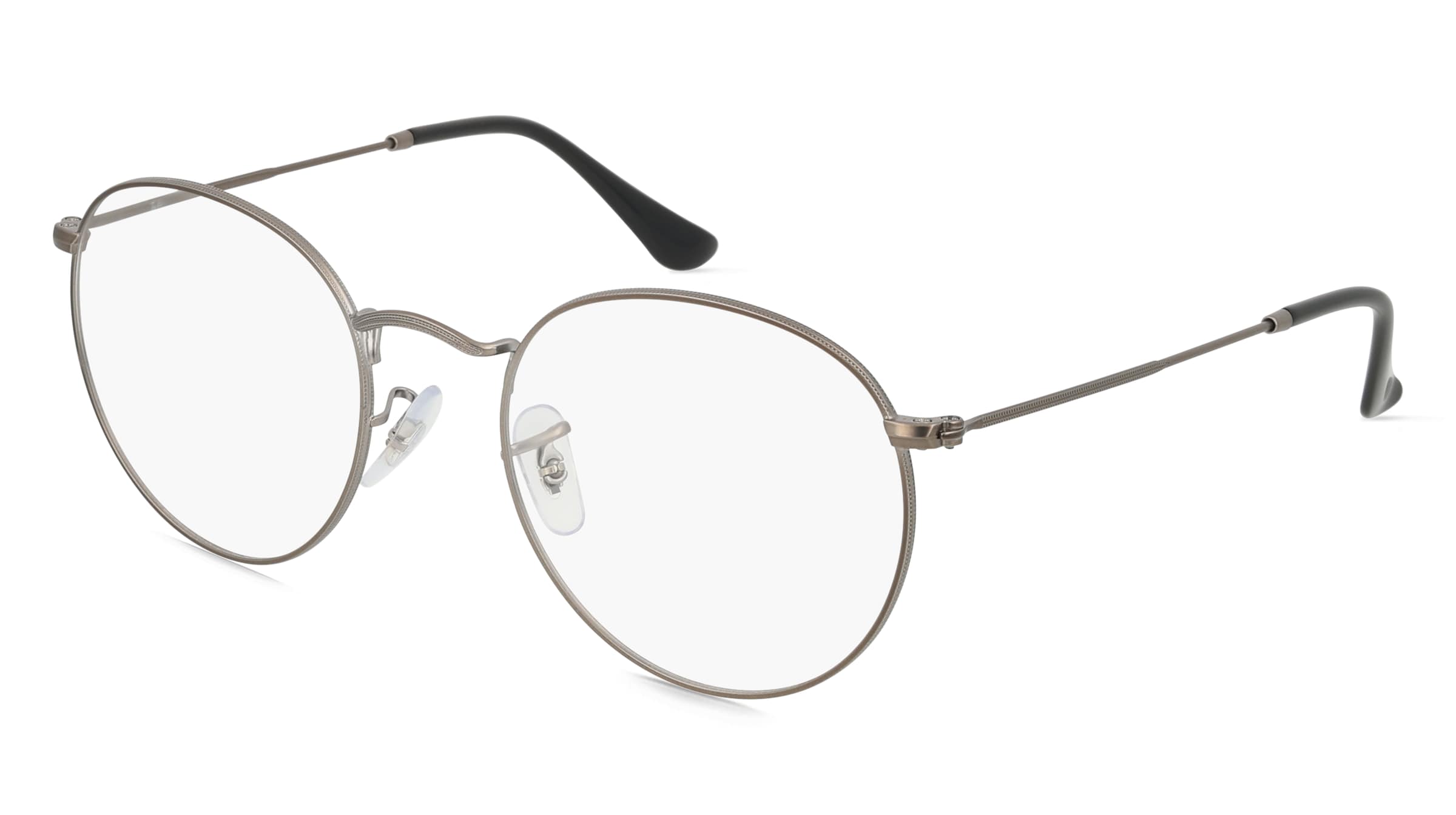 RAY-BAN RX3447V ROUND METAL Unisex-Brille inkl. Gläser Vollrand Rund Metall-Gestell 47/21/140, Grau