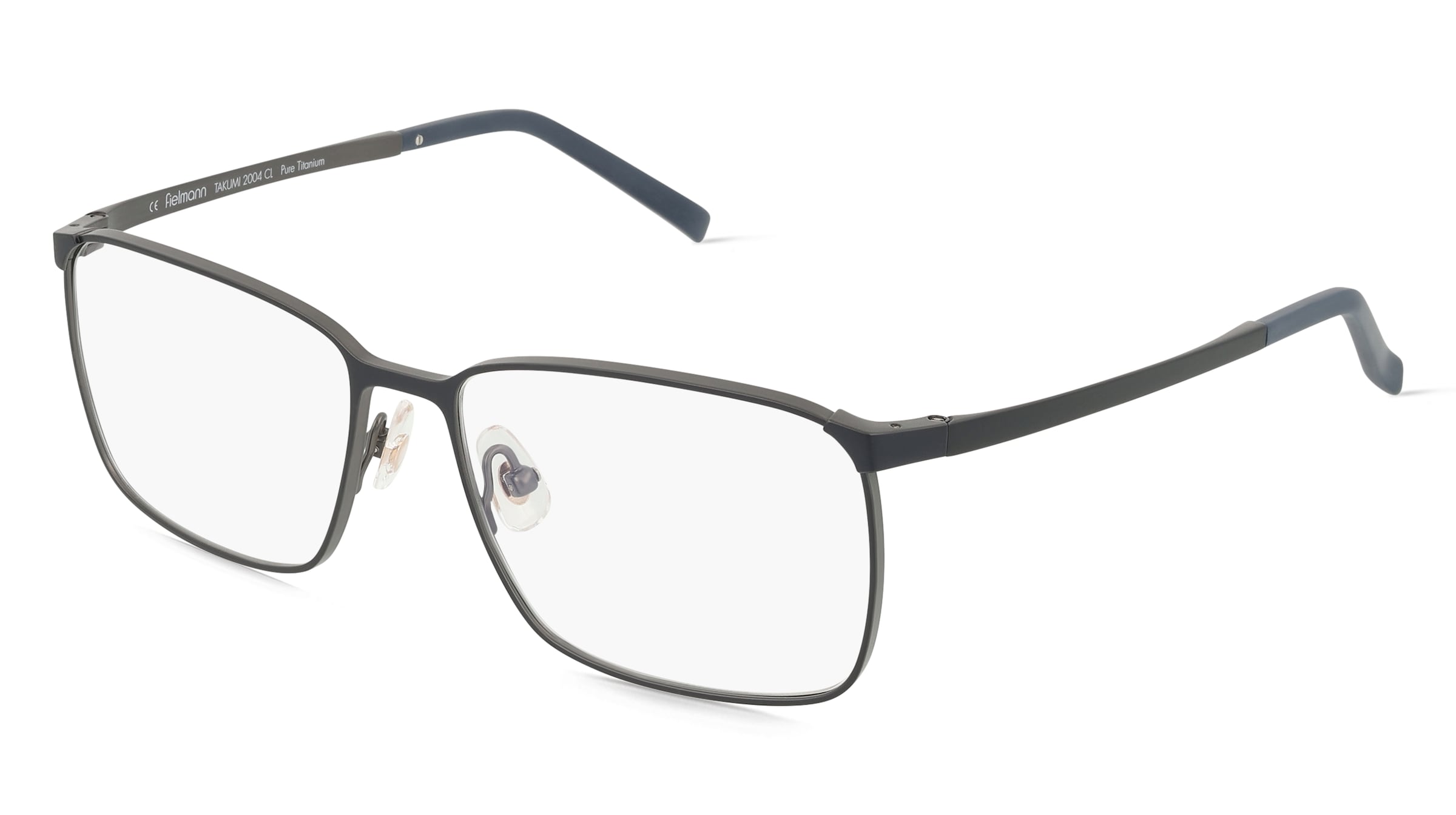 Fielmann TAKUMI 2004 CL ALLISTER Herren-Brille inkl. Gläser Vollrand Eckig Titan-Gestell 57mm/16mm/145mm, Grau