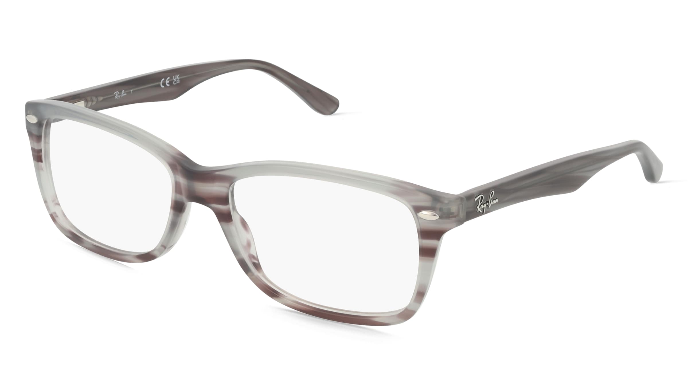 Ray-Ban RX5228 Damen-Brille inkl. Gläser Vollrand Quadratisch Acetat-Gestell 50/17/140, Braun