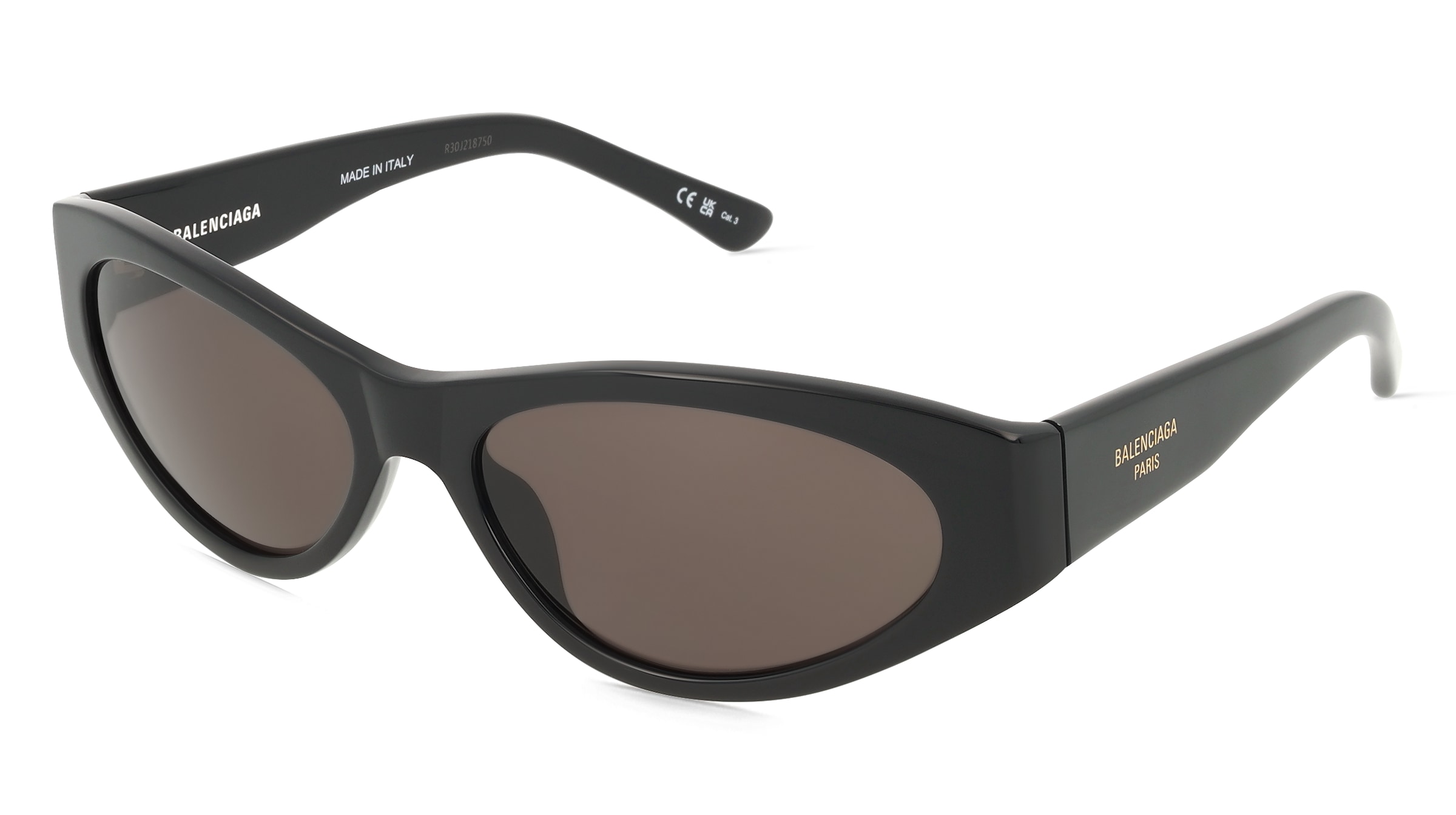 Balenciaga BB0367S Damen-Sonnenbrille Vollrand Oval Acetat-Gestell, Schwarz