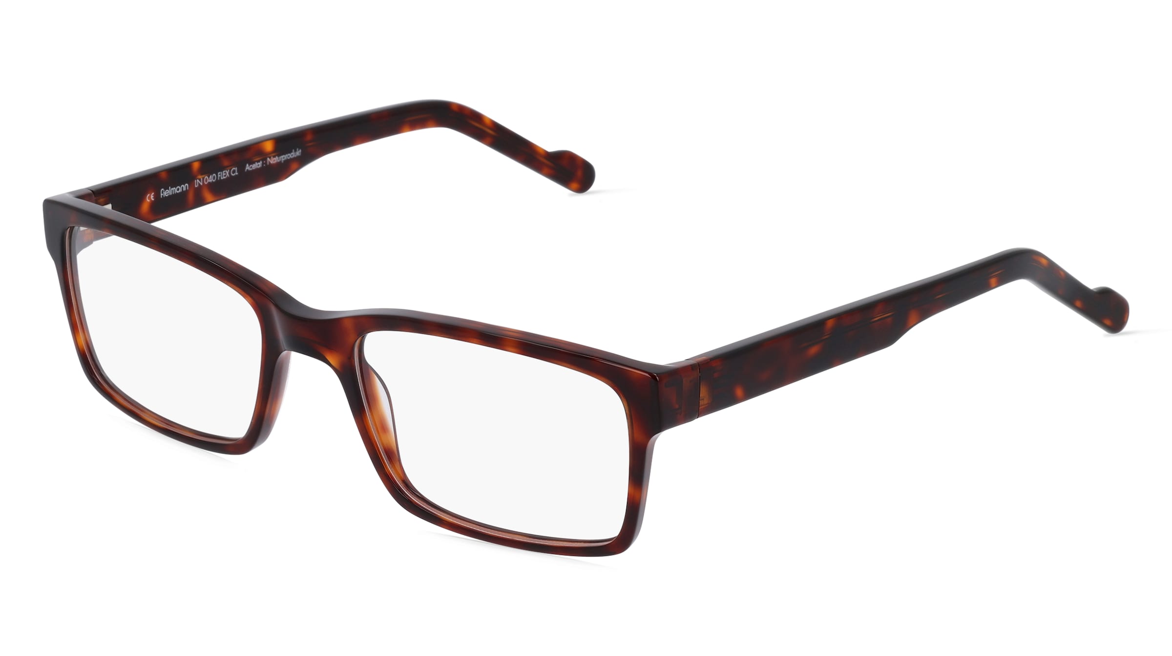 Fielmann LN 040 FLEX CL Herren-Brille inkl. Gläser Vollrand Quadratisch Acetat-Gestell 56/20/145, Havanna