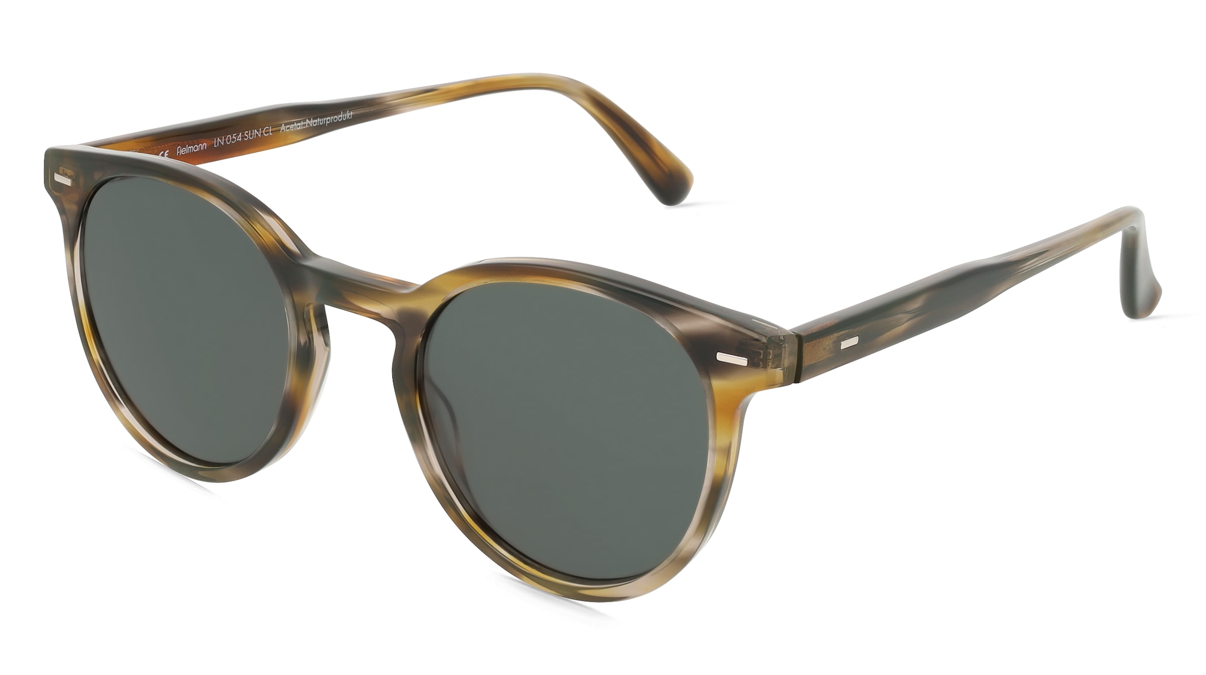 Fielmann LN 054 SUN CL Unisex-Sonnenbrille Vollrand Rund Acetat Extrudiert-Gestell, Havanna