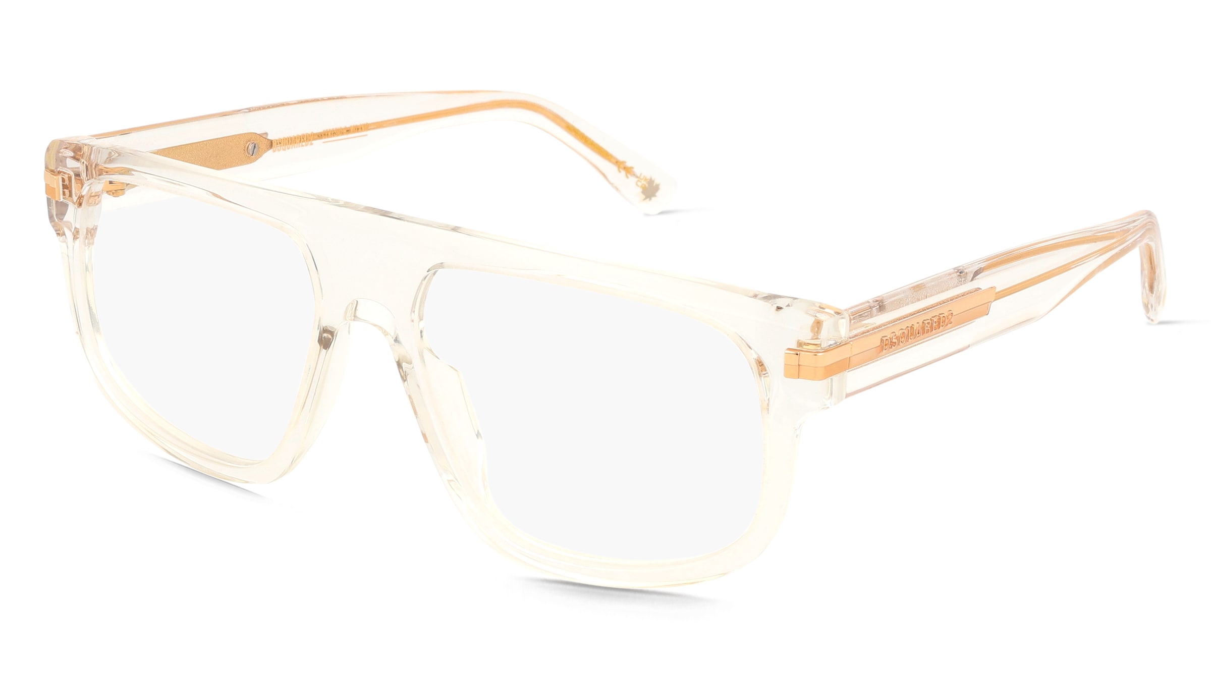 Dsquared2 D20179 Herren-Brille inkl. Gläser Vollrand Browline Acetat-Gestell 56/16/145, Transparent