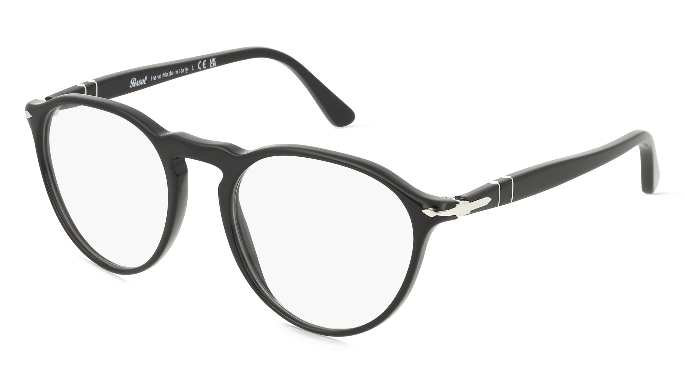Persol 0PO3286V Herren-Brille inkl. Gläser Vollrand Panto Acetat-Gestell 51/19/140, Schwarz