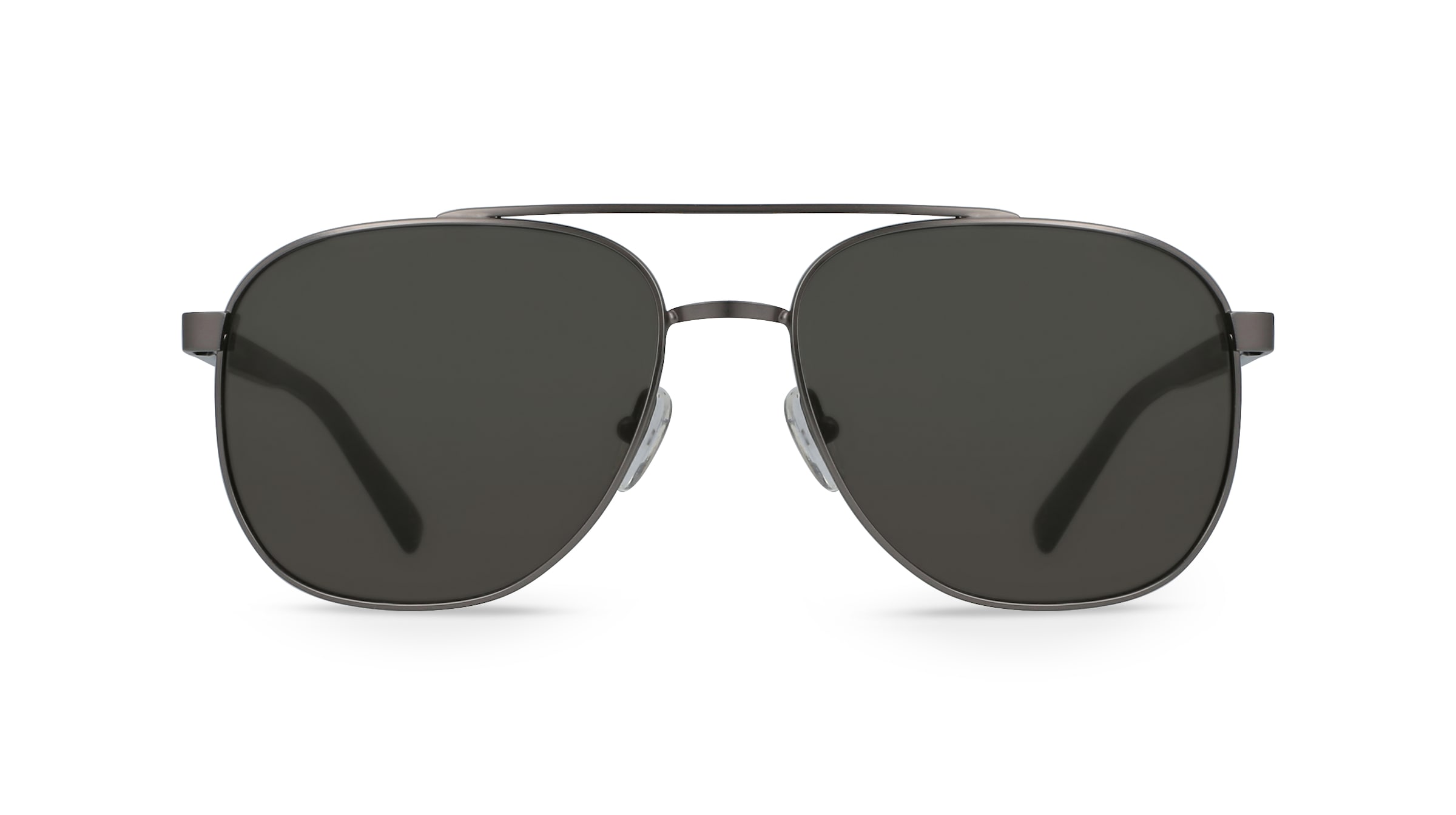 Fielmann MT 009 SUN CL Herren-Sonnenbrille Vollrand Pilot Edelstahl-Gestell, grau