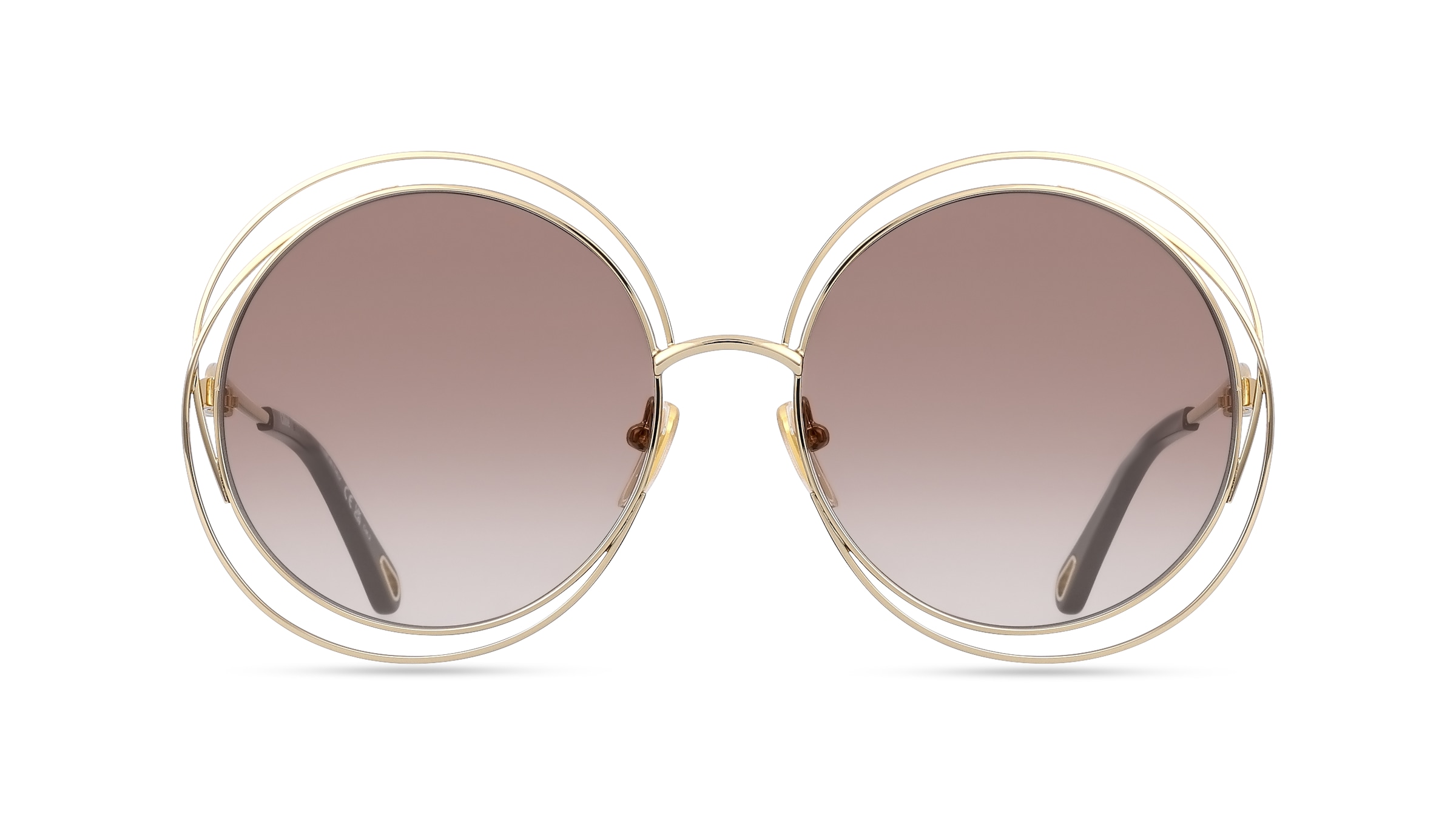 Chloé CH0045S Damen-Sonnenbrille Vollrand Rund Metall-Gestell, gold