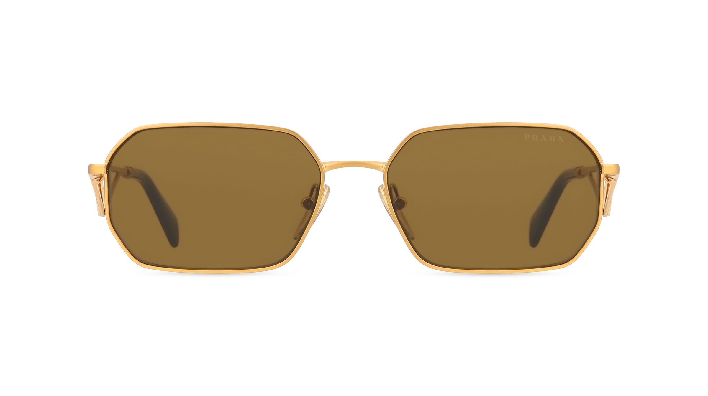 Prada 51S Damen-Sonnenbrille Vollrand Eckig Edelstahl-Gestell, gold