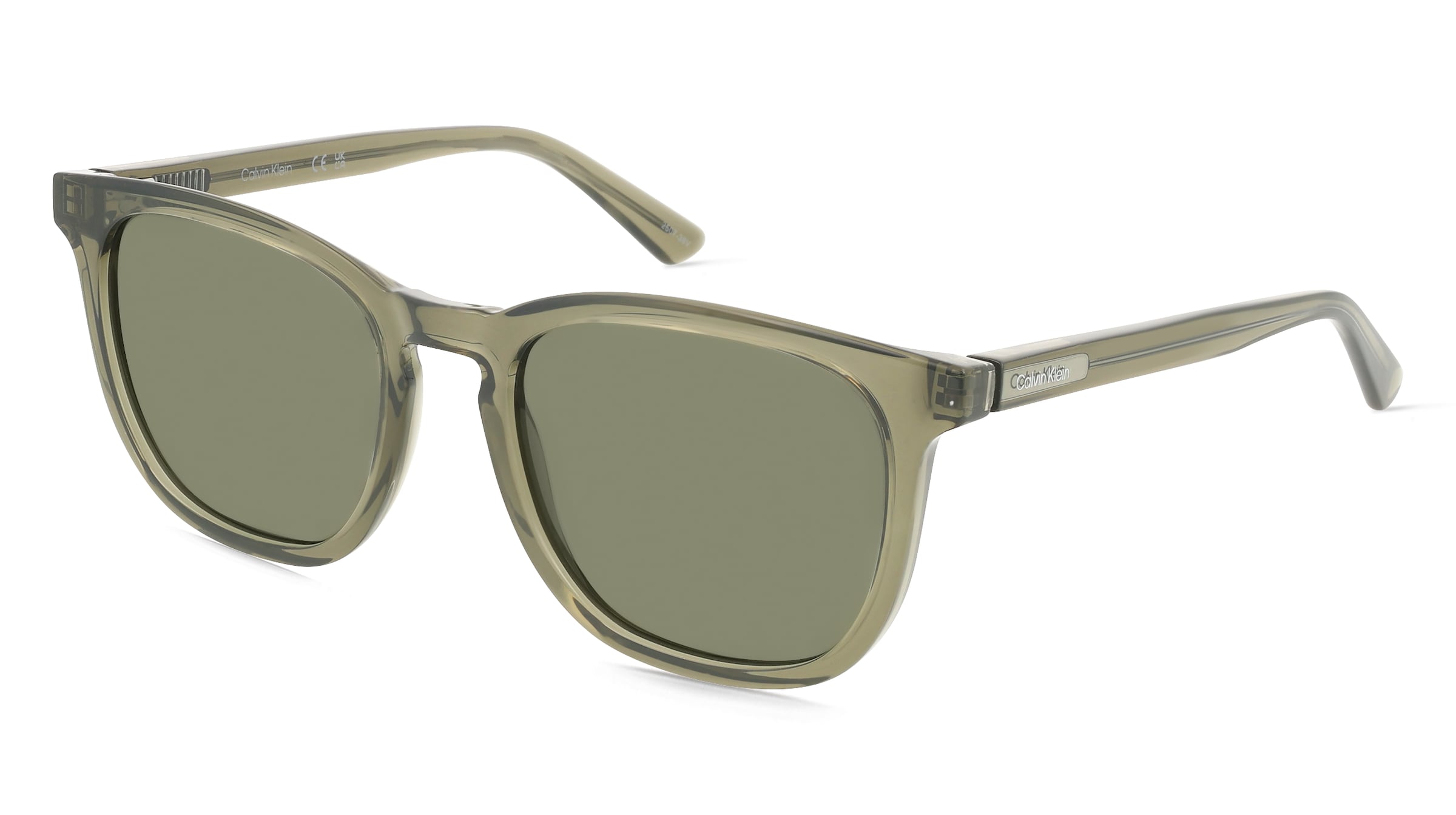 Calvin Klein CK25536S Herren-Sonnenbrille Vollrand Rund Kunststoff-Gestell, Grün